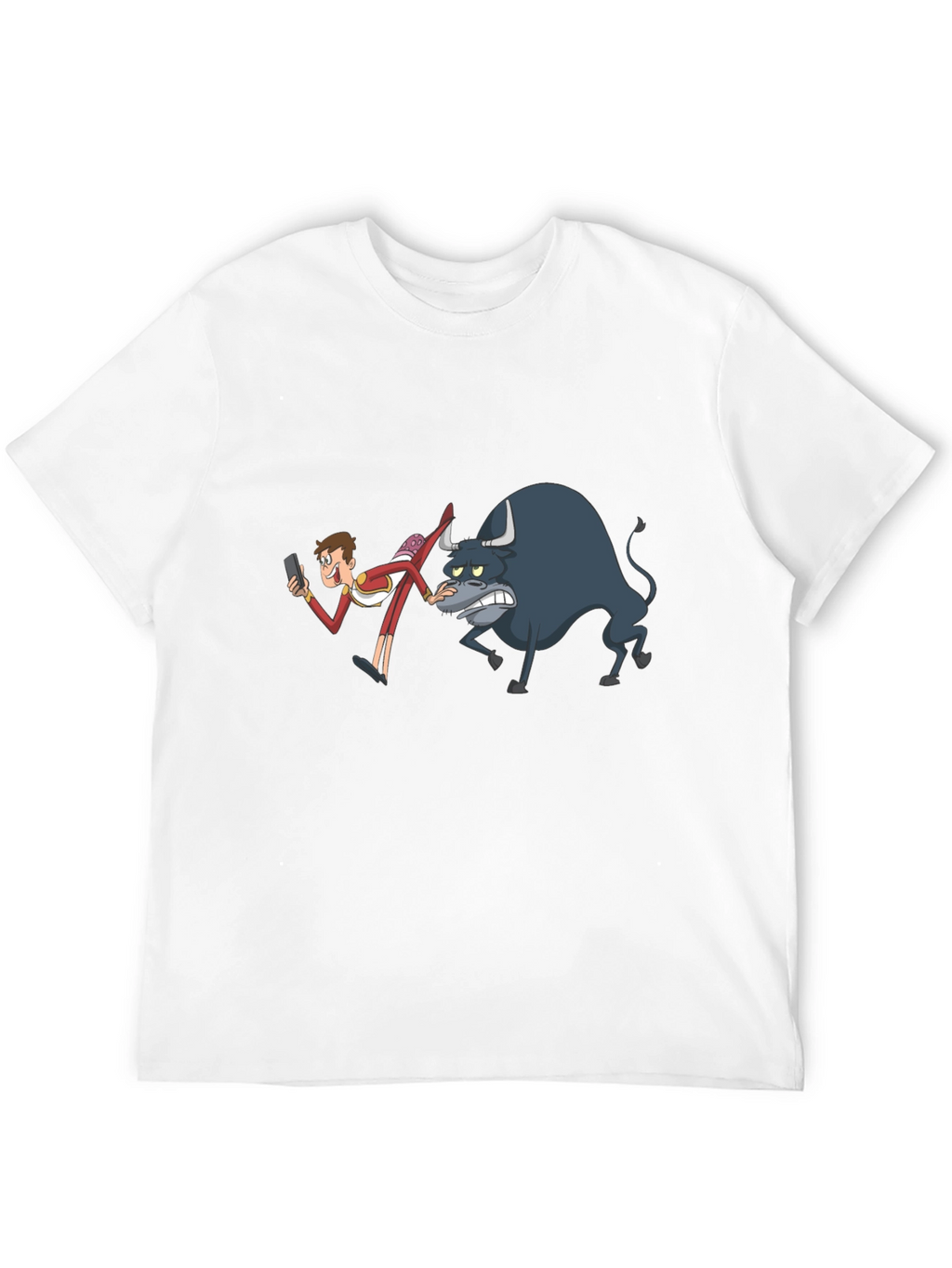 Cartoon Bullfighter Black T-Shirt