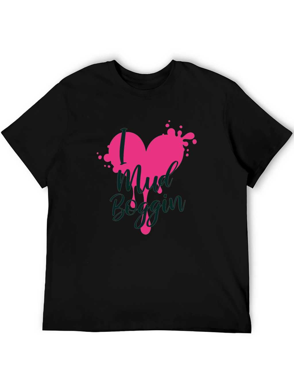Mud Boggin Heart Graphic T-Shirt - Black