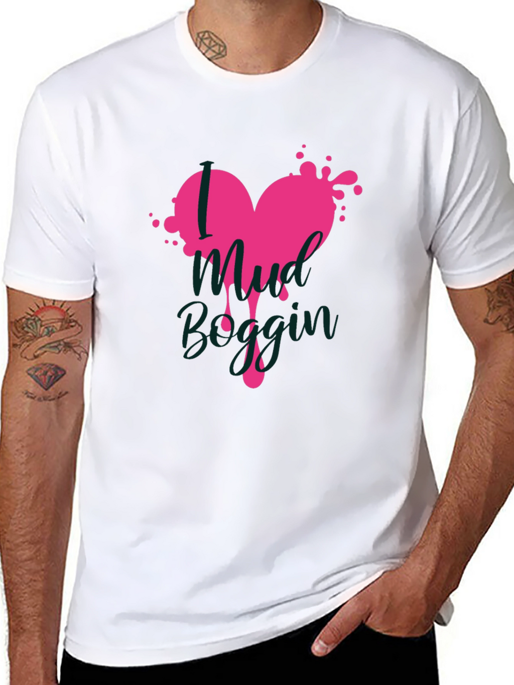 Mud Boggin Heart Graphic T-Shirt - Black