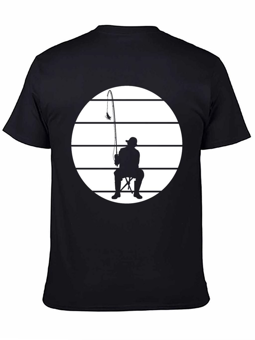 Fisherman Silhouette Tee - Black Graphic T-Shirt