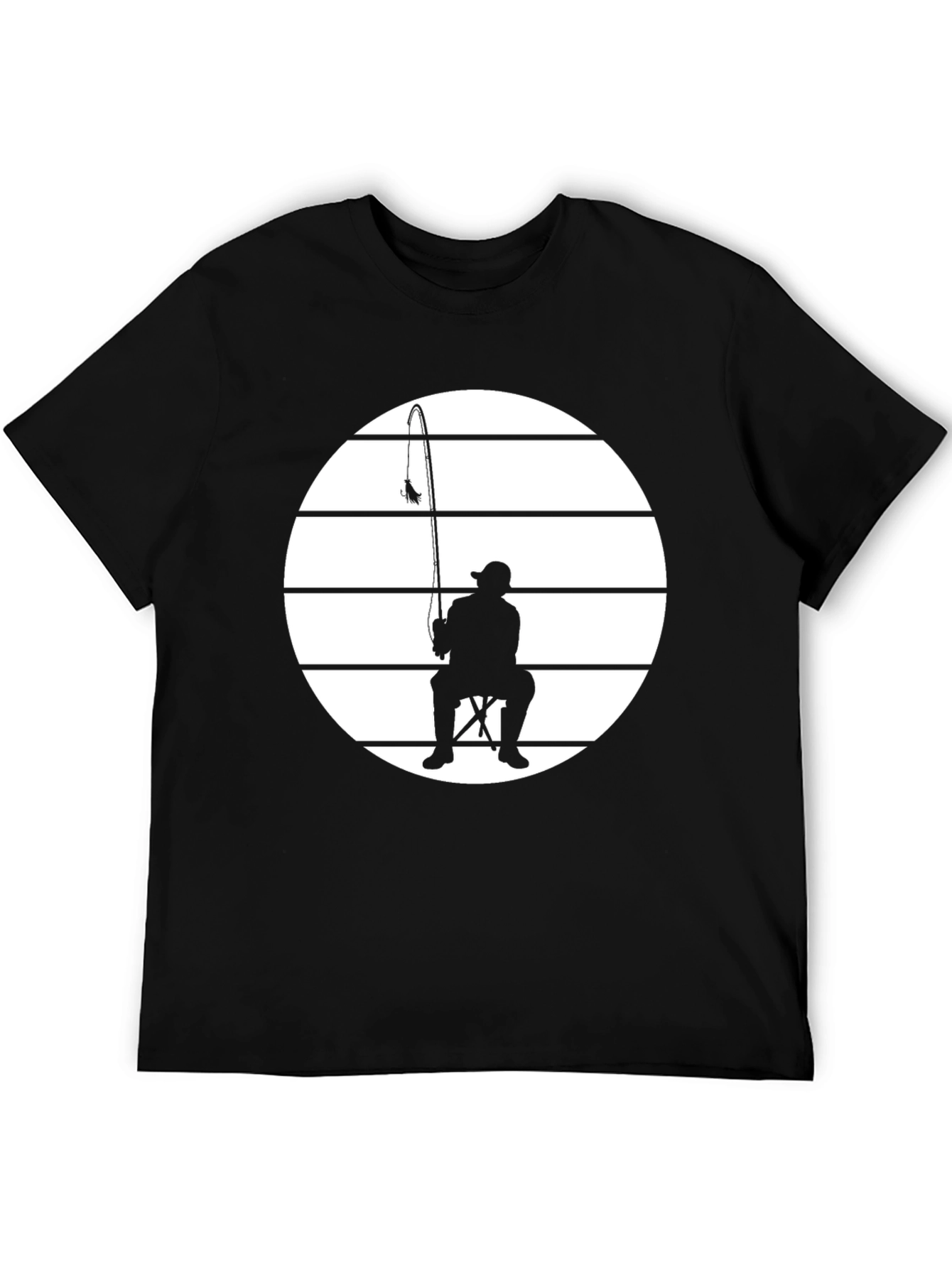 Fisherman Silhouette Tee - Black Graphic T-Shirt