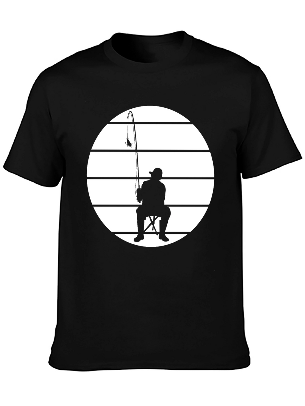 Fisherman Silhouette Tee - Black Graphic T-Shirt