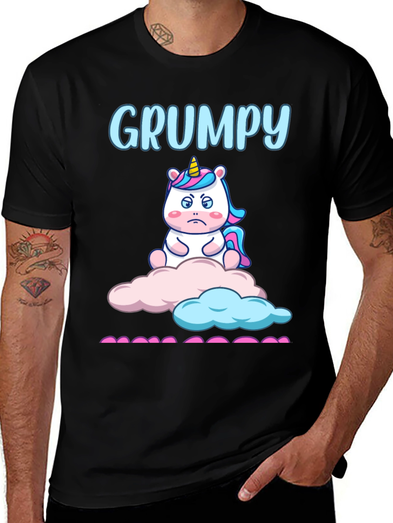Grumpy Unicorn T-Shirt - Cute Cartoon Graphic Tee