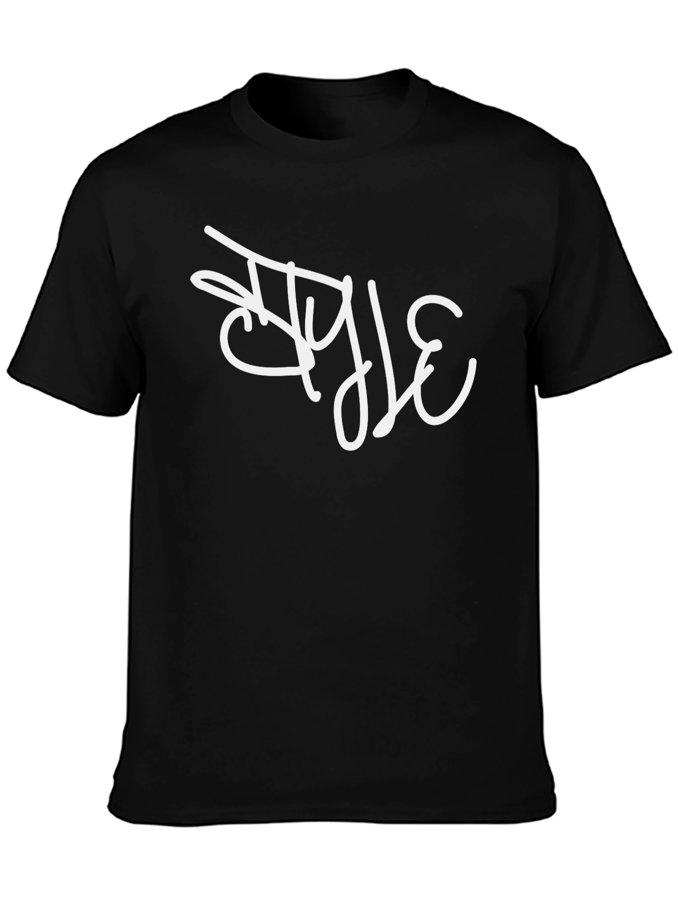 Stylish Black T-Shirt with White Graphic Print
