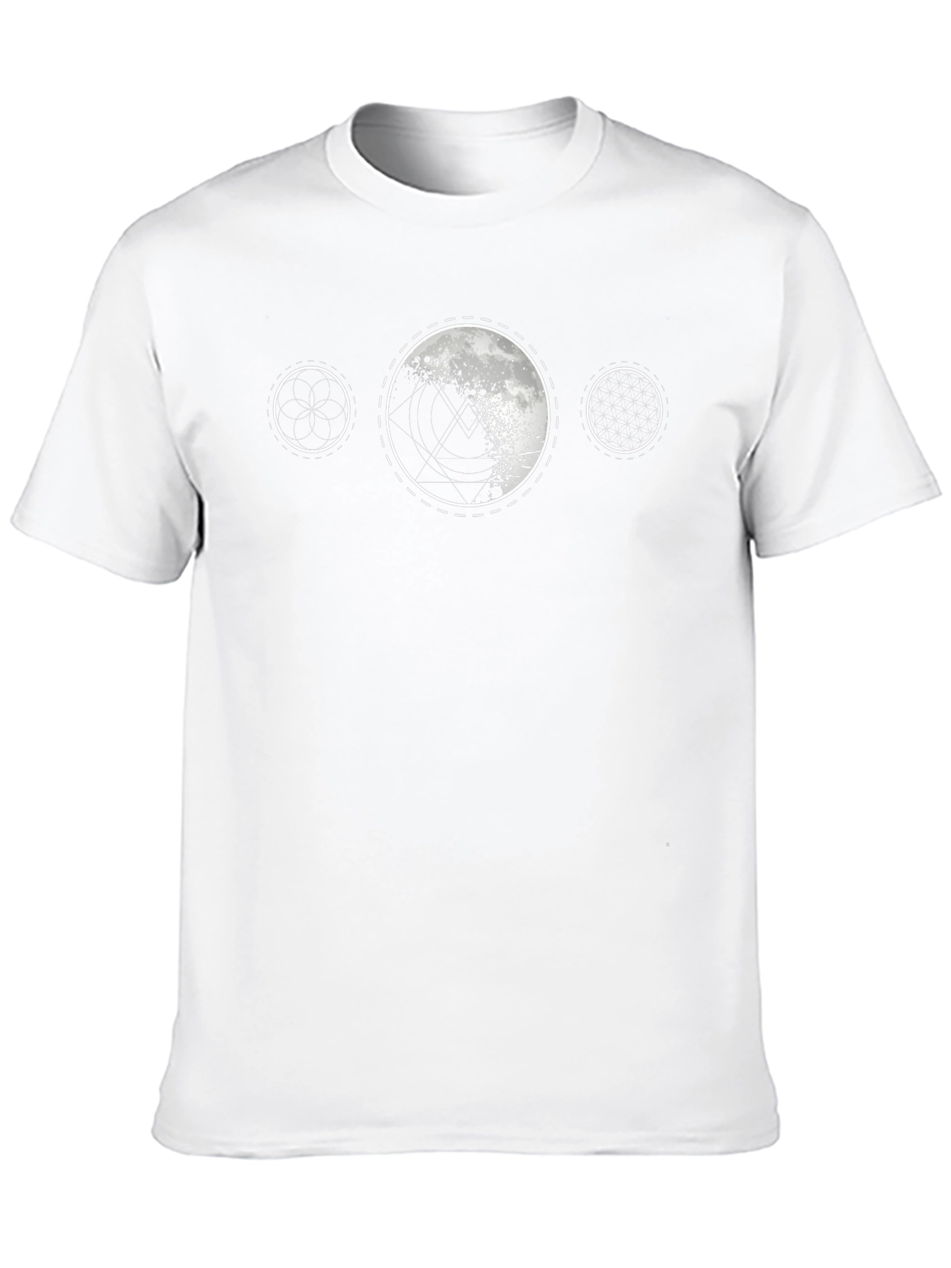 Geometric Moon Phase Black T-Shirt