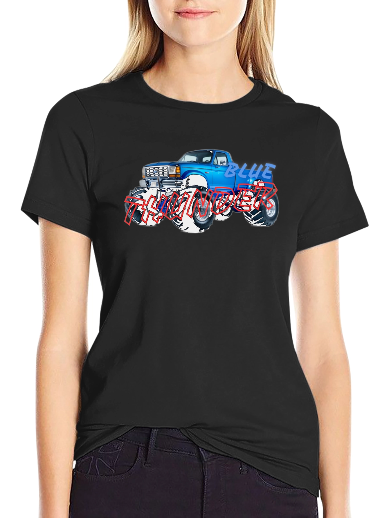 Blue Monster Truck Graphic T-Shirt