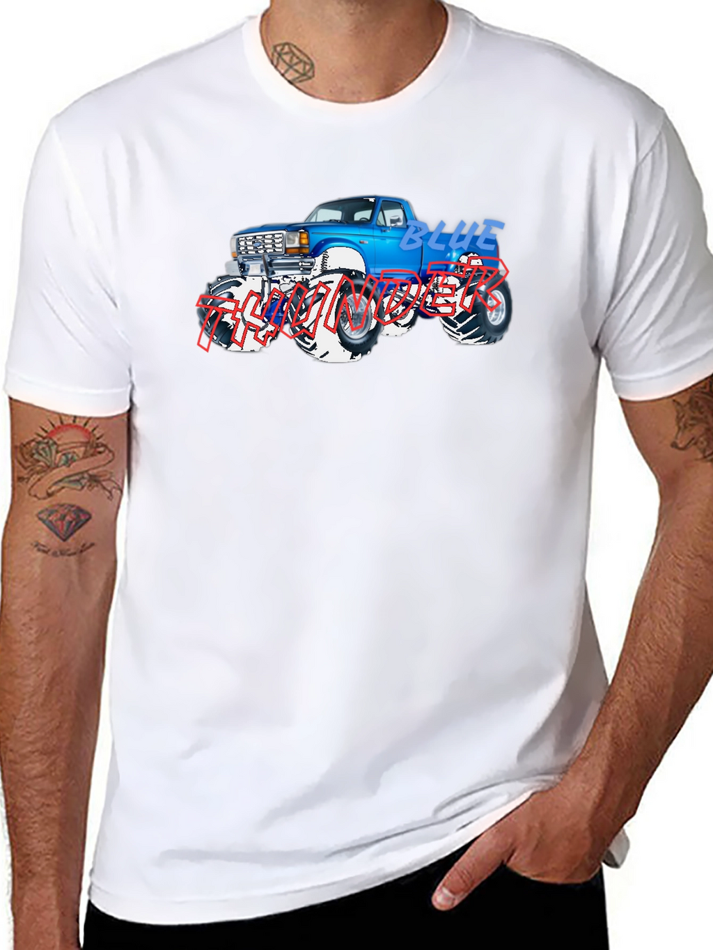 Blue Monster Truck Graphic T-Shirt