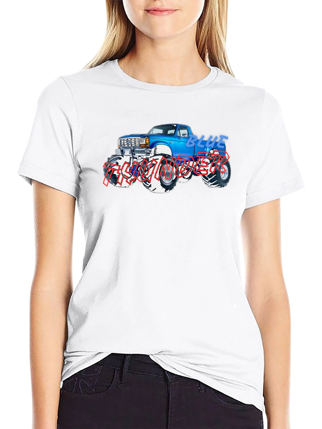 Blue Monster Truck Graphic T-Shirt