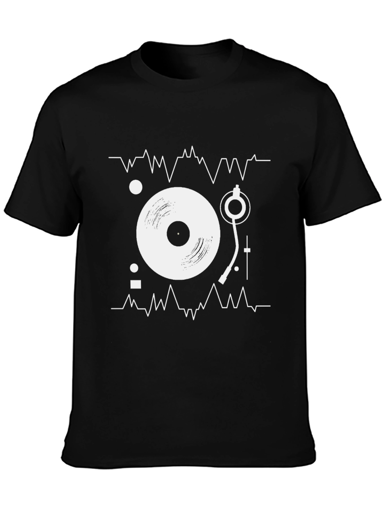 DJ Turntable Graphic Tee - Black