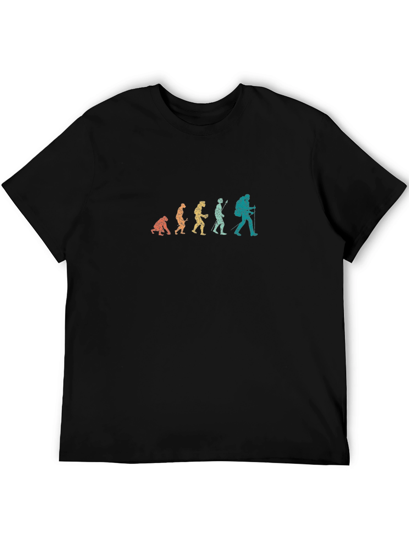 Evolution of Hiking Mens Black T-Shirt