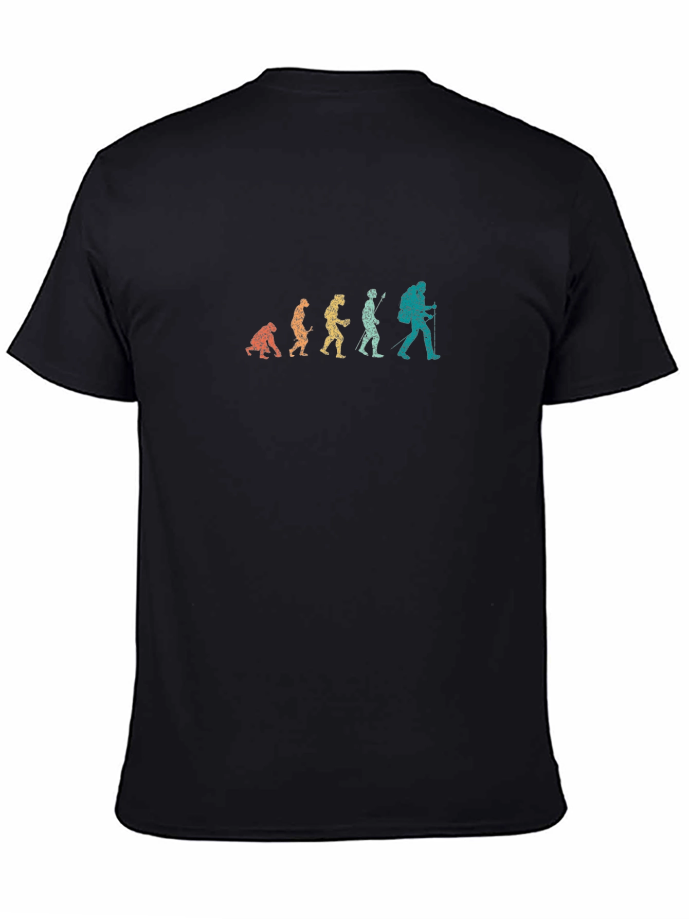 Evolution of Hiking Mens Black T-Shirt