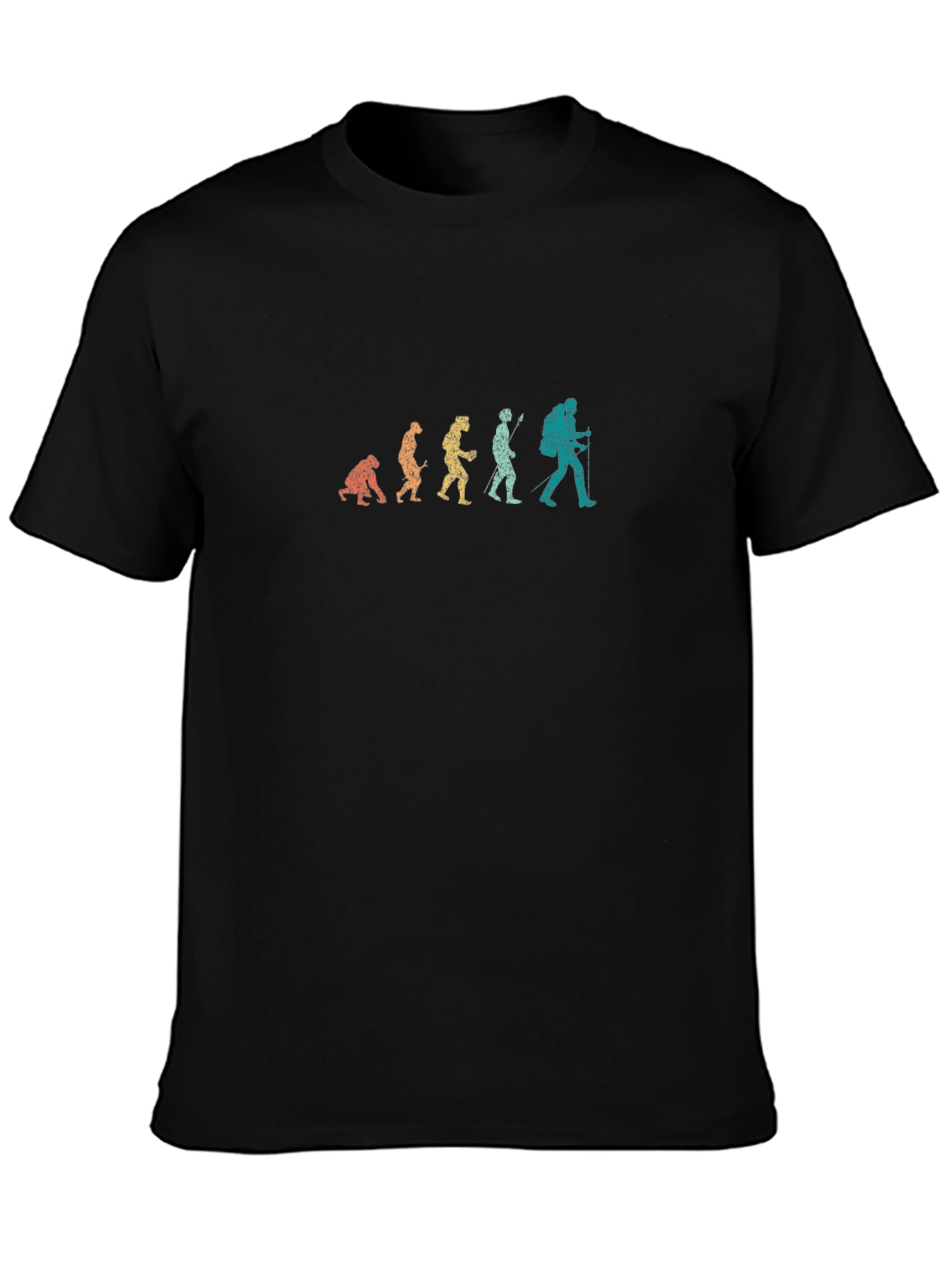 Evolution of Hiking Mens Black T-Shirt