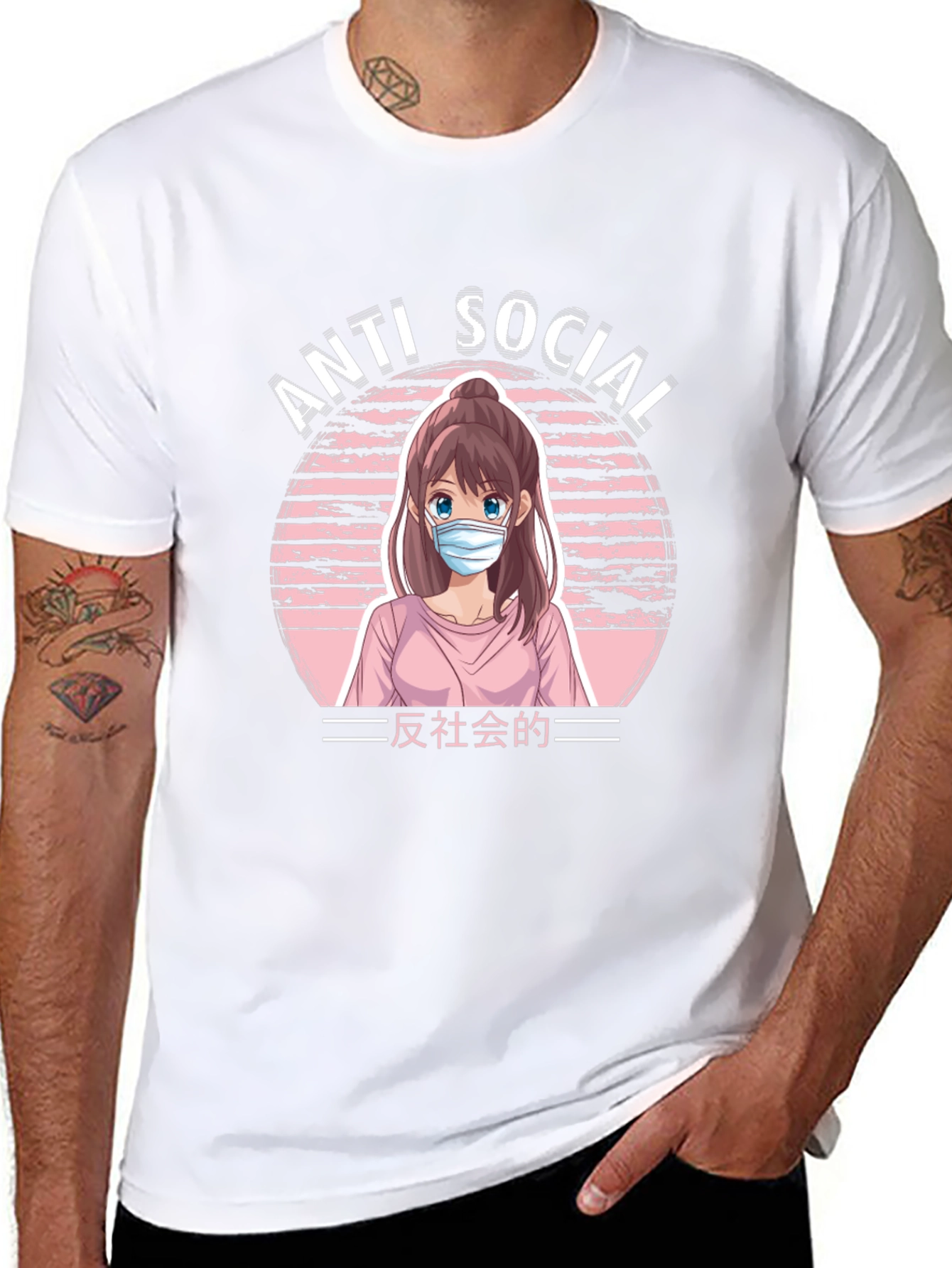 Anti Social Anime Girl Graphic T-Shirt