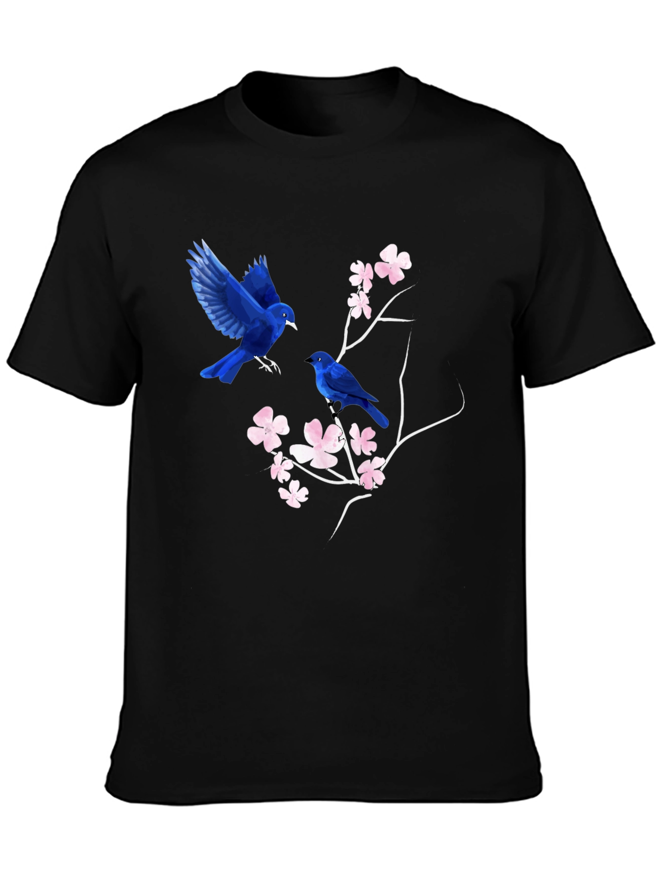 Blue Birds & Blossoms Graphic T-Shirt