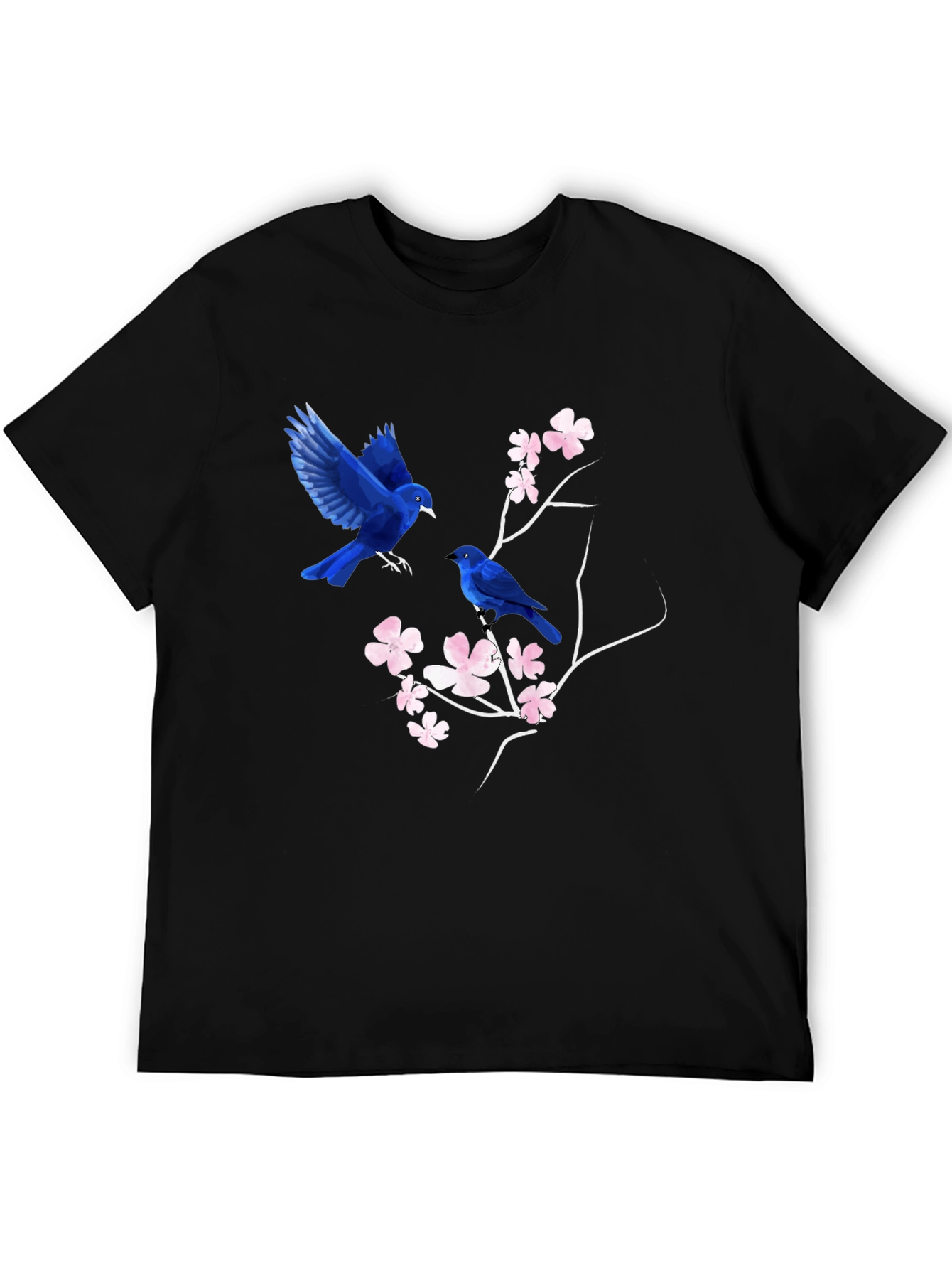 Blue Birds & Blossoms Graphic T-Shirt