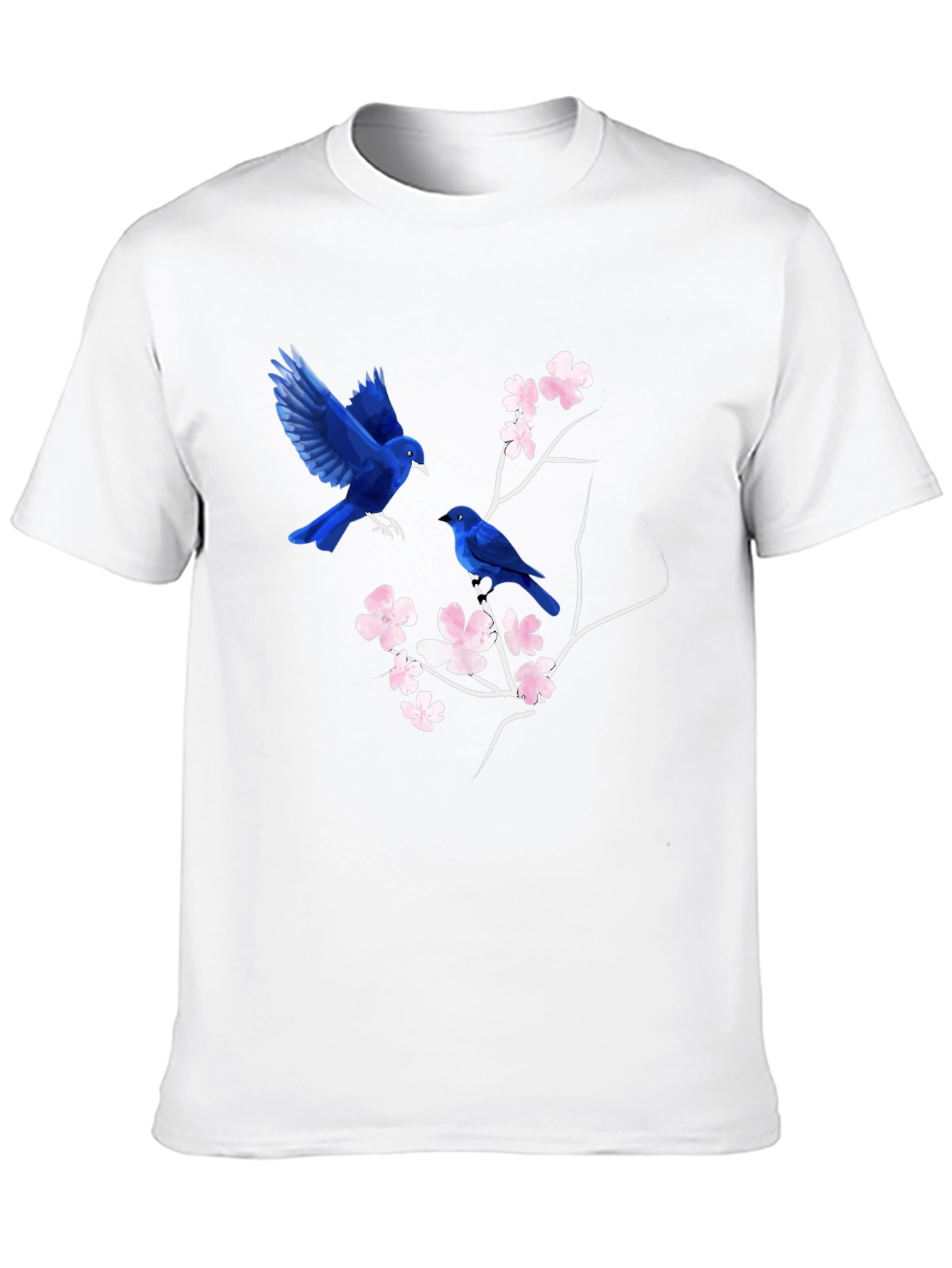 Blue Birds & Blossoms Graphic T-Shirt