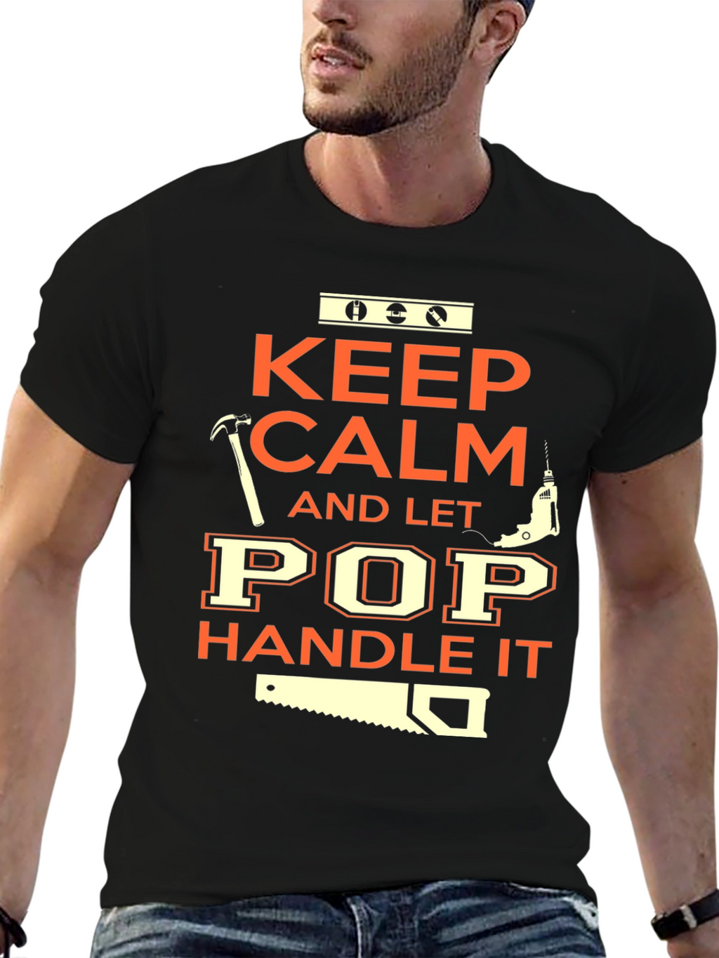 Keep Calm and Let Pop Handle It Black Tee
