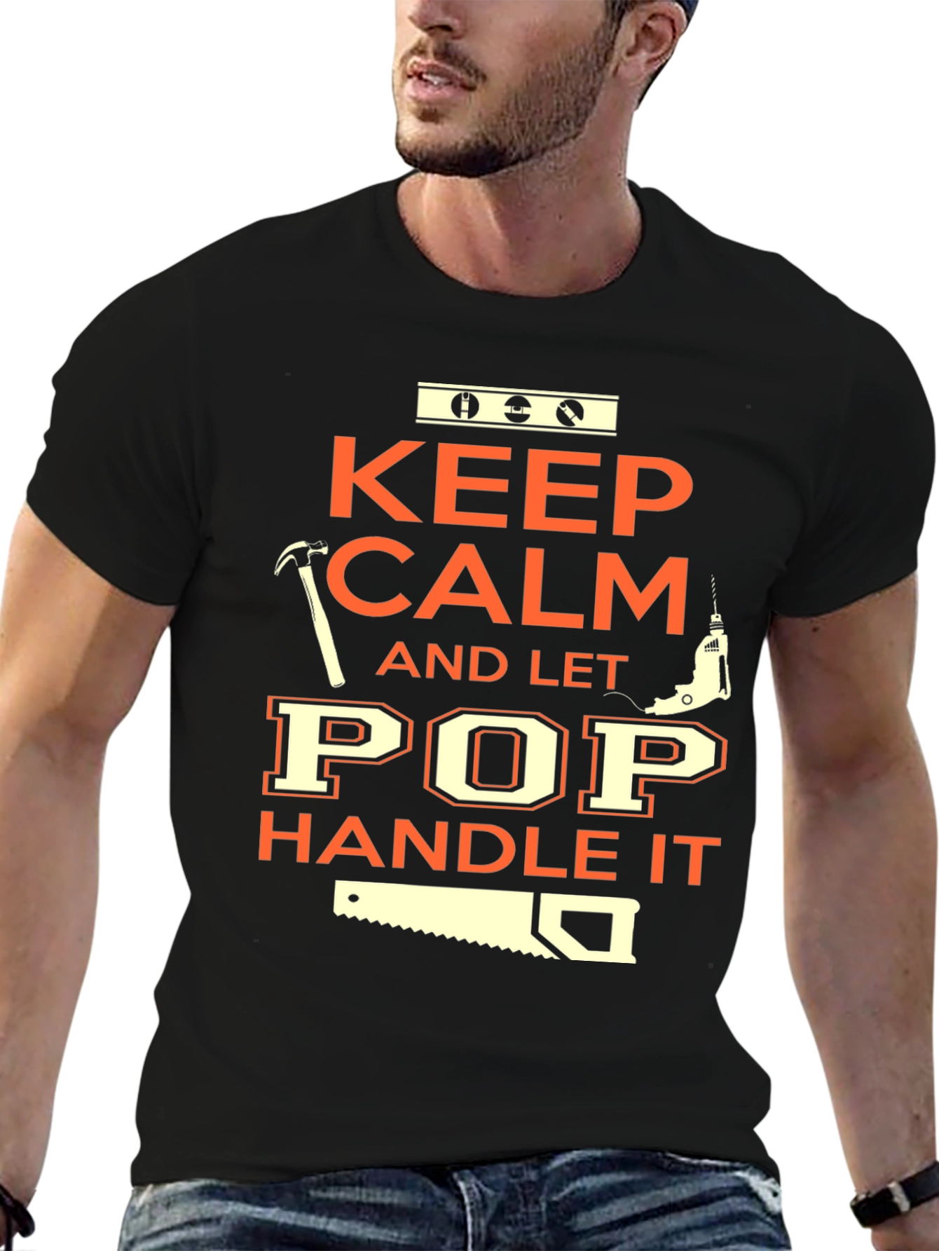 Keep Calm and Let Pop Handle It Black Tee
