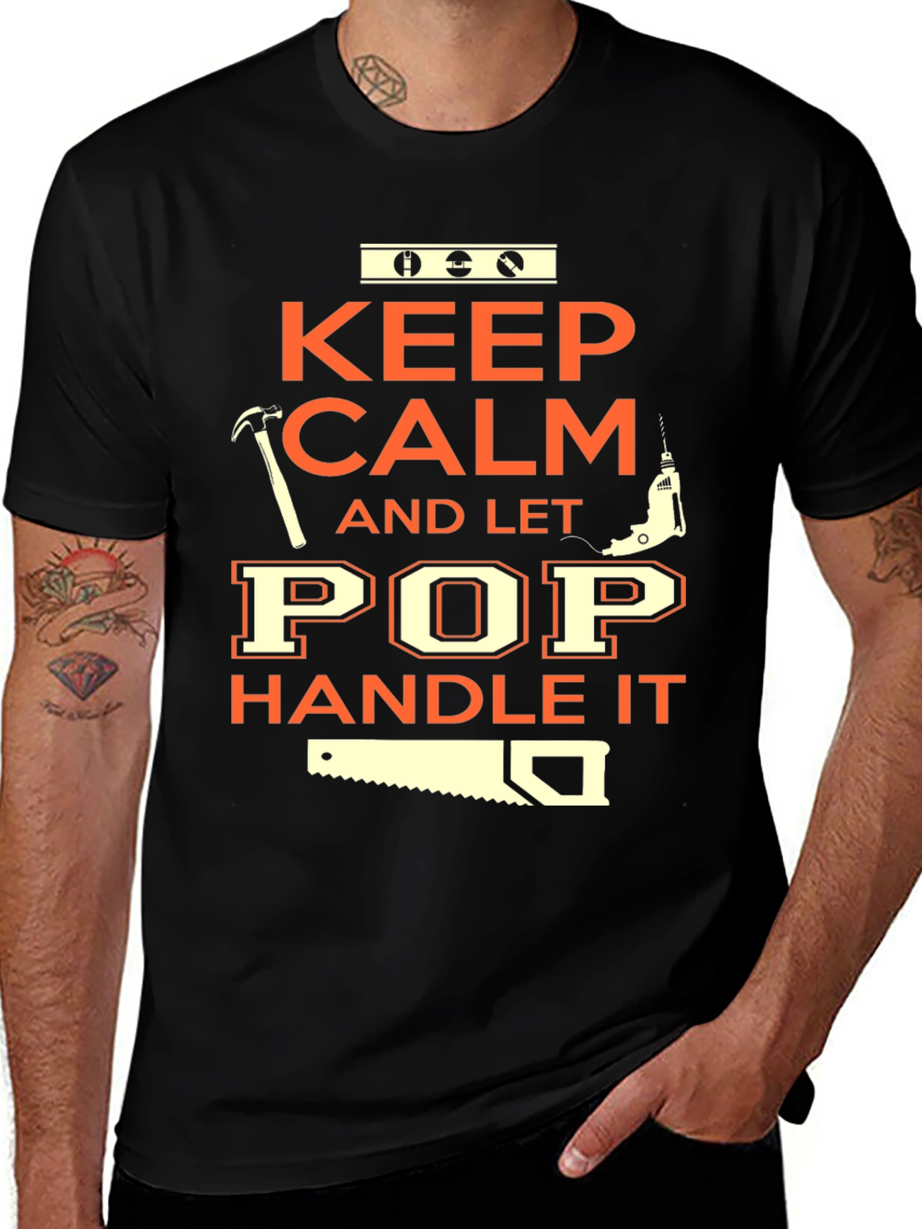 Keep Calm and Let Pop Handle It Black Tee