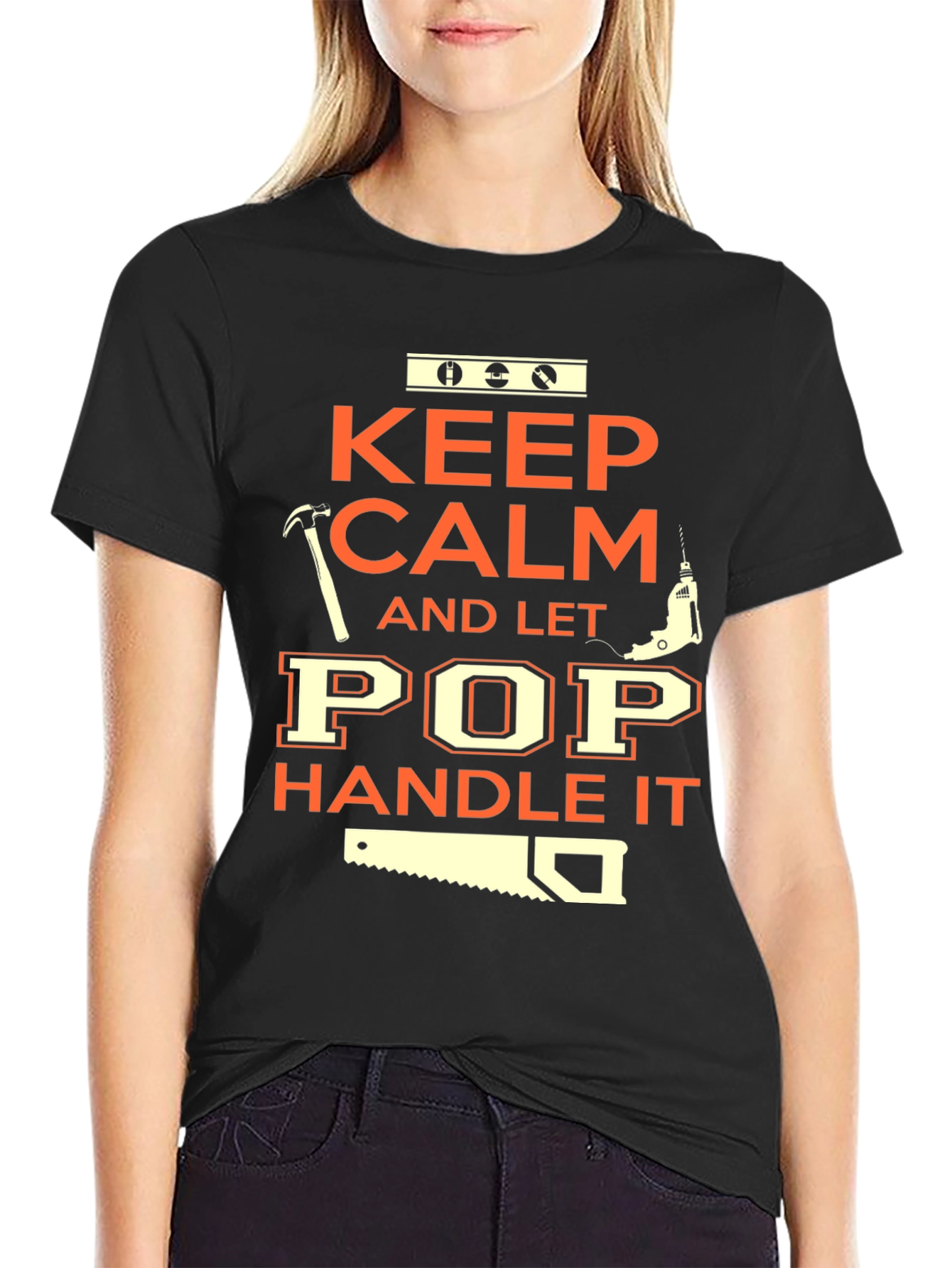Keep Calm and Let Pop Handle It Black Tee