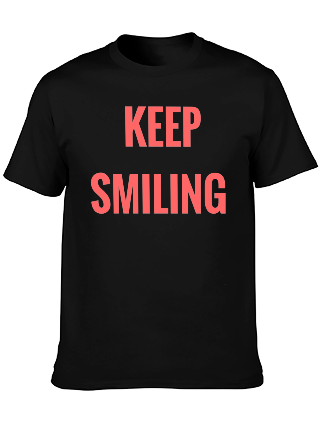 Keep Smiling Graphic Tee - Black Casual T-Shirt