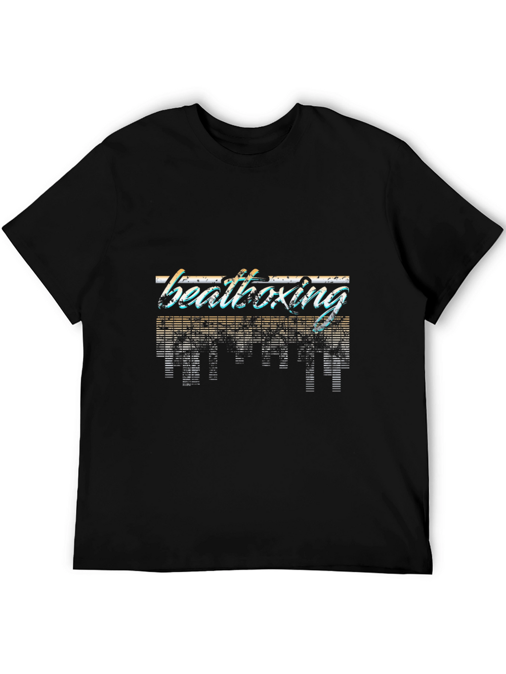 Retro Beatboxing Graphic Tee - Black Casual T-Shirt