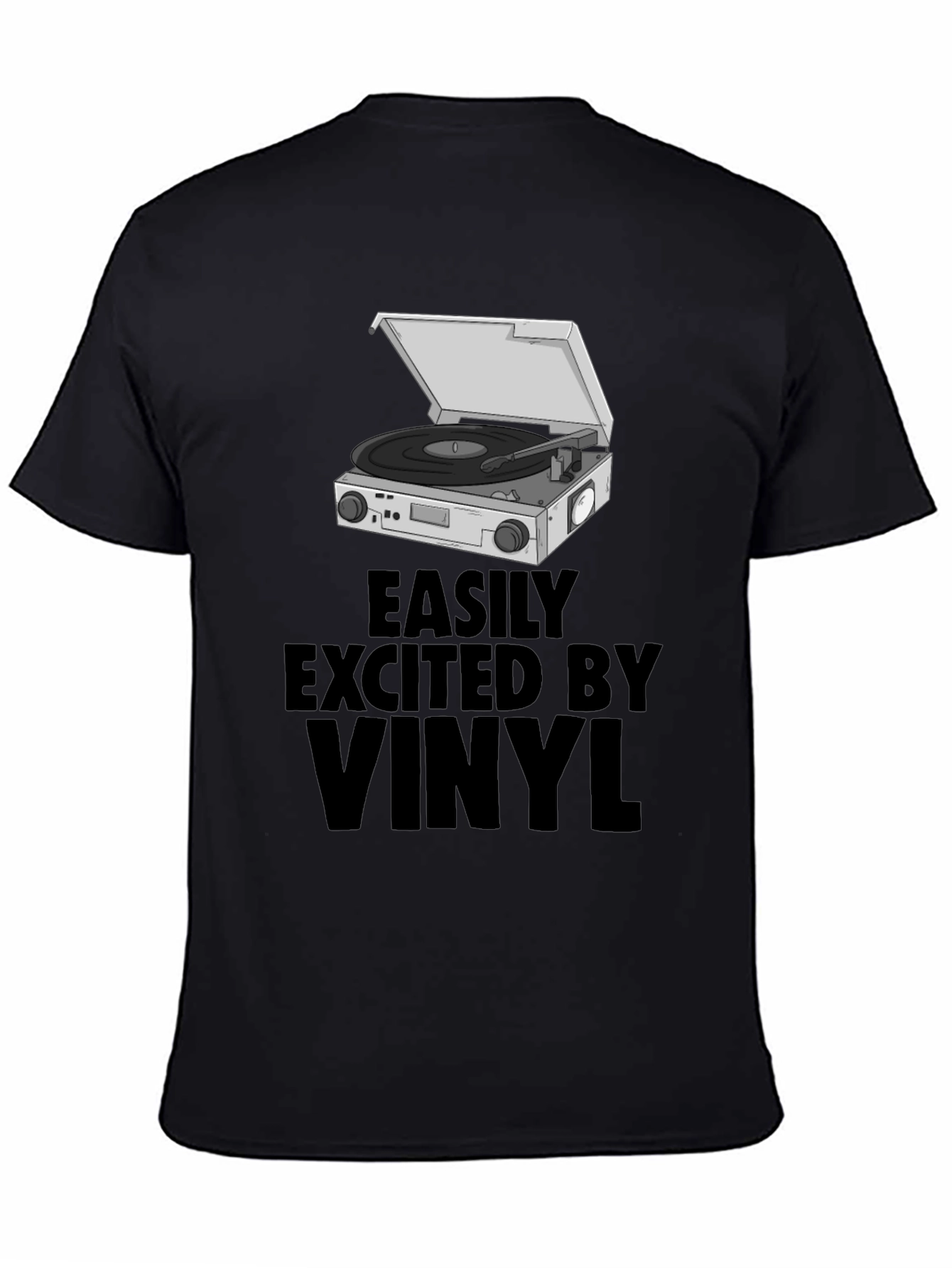Vinyl Record Player T-Shirt - Easily Excited