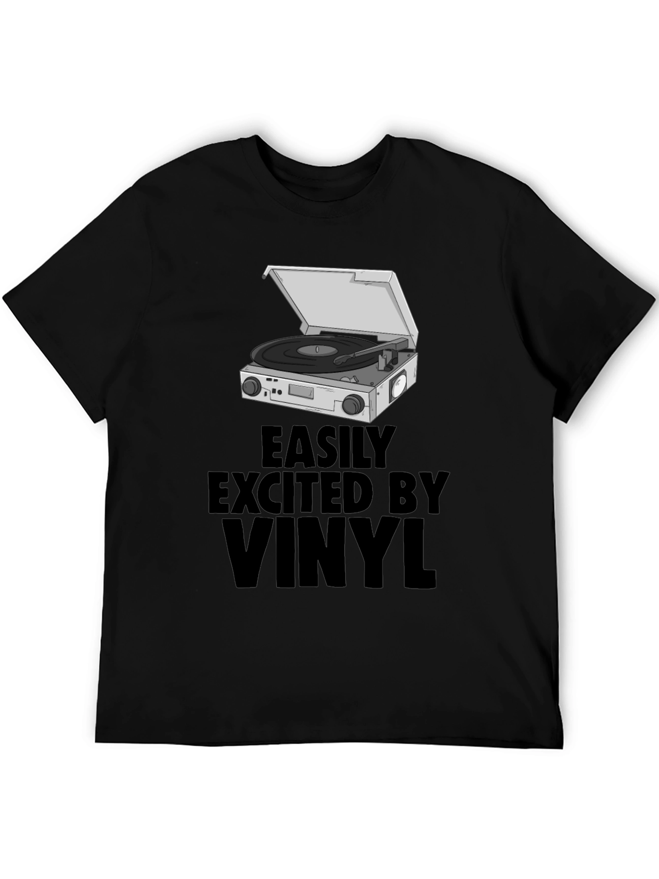 Vinyl Record Player T-Shirt - Easily Excited