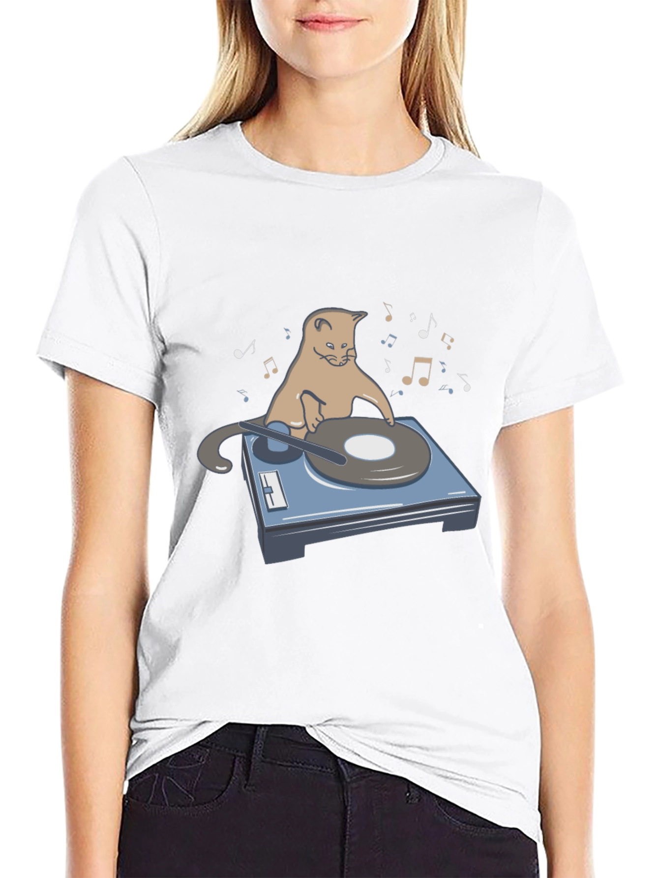 DJ Cat Graphic T-Shirt - Music Lover Tee