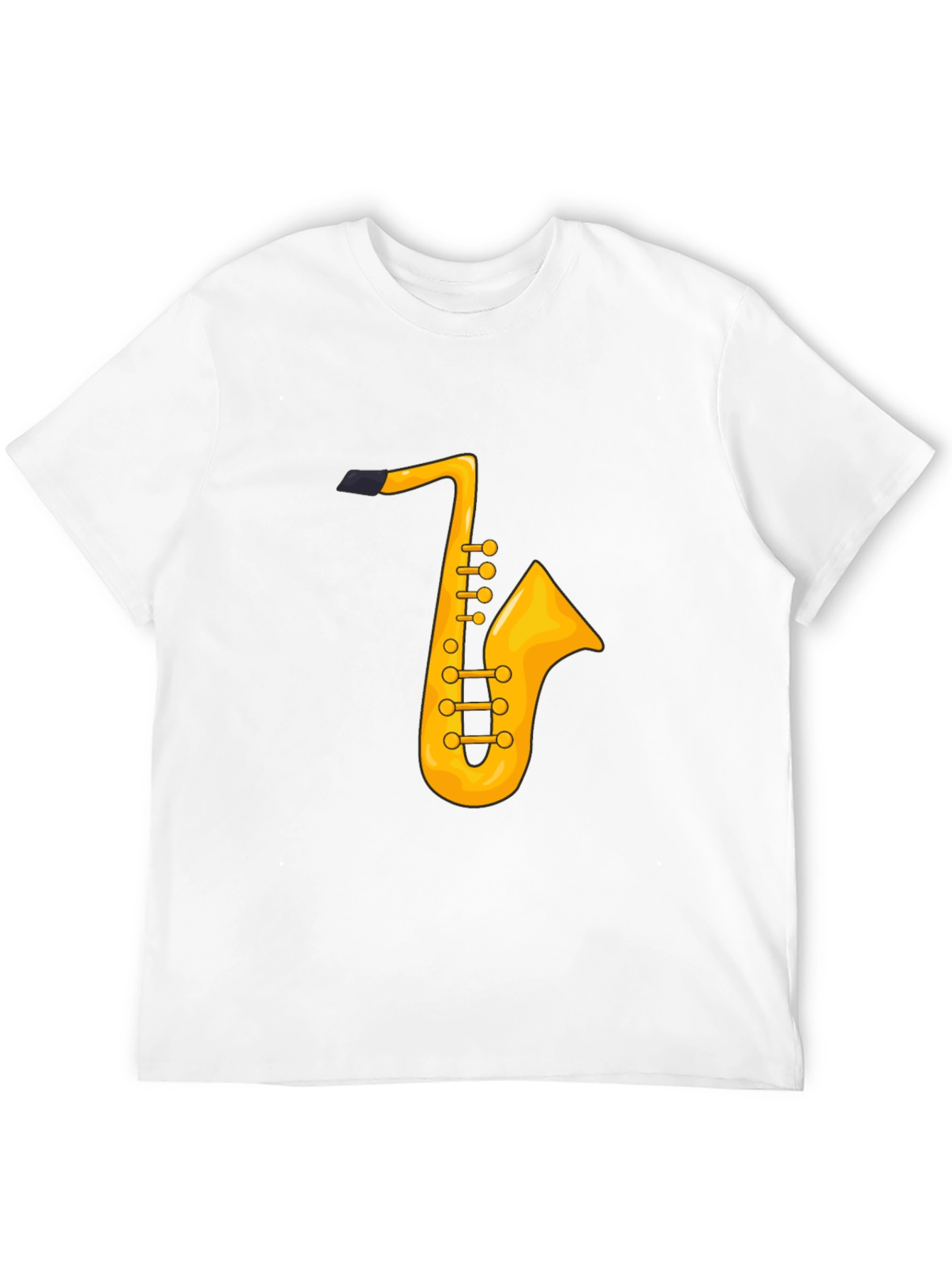 Saxophone Graphic Tee - Black Cotton T-Shirt