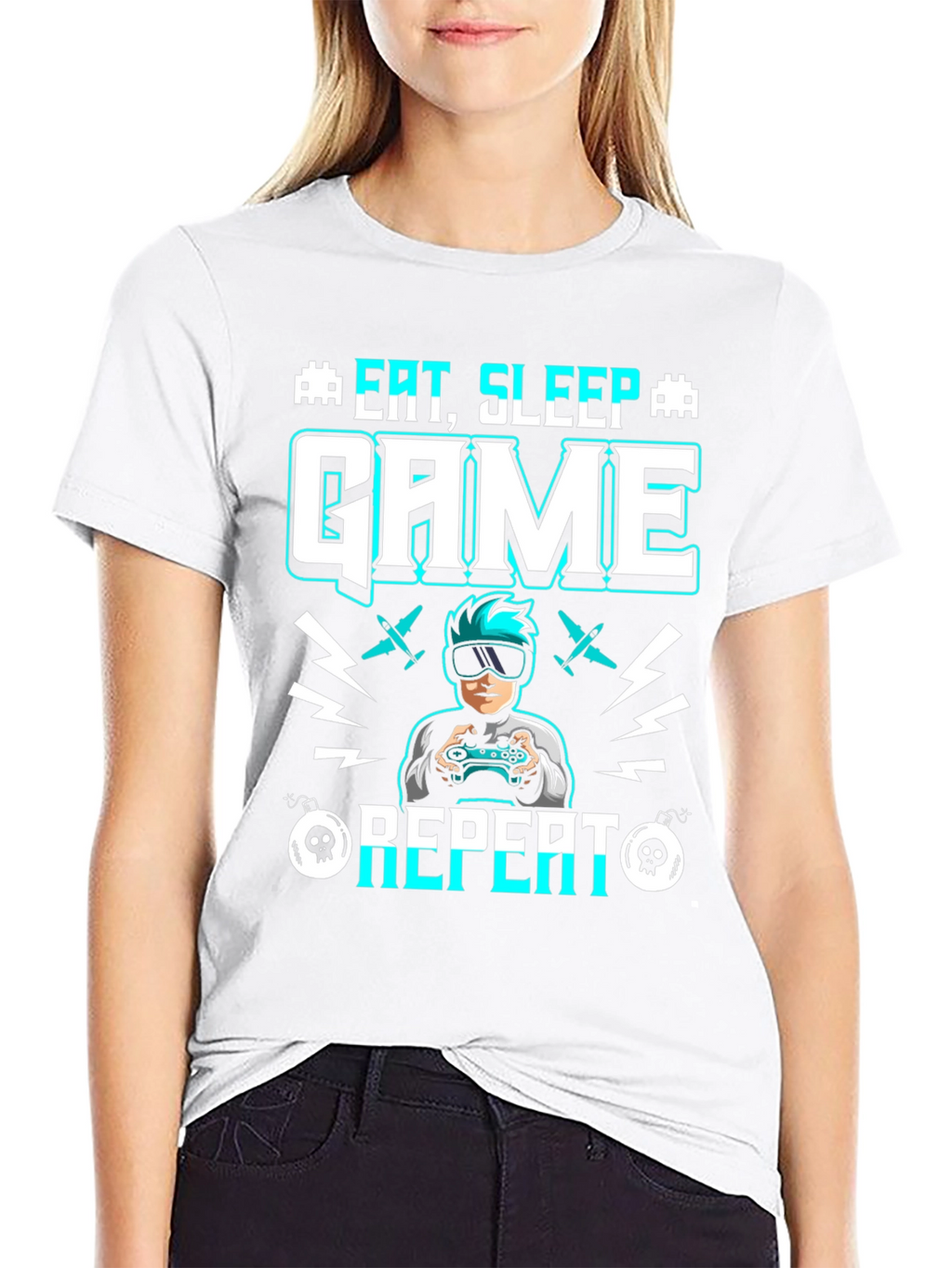 Eat Sleep Game Repeat Graphic Tee