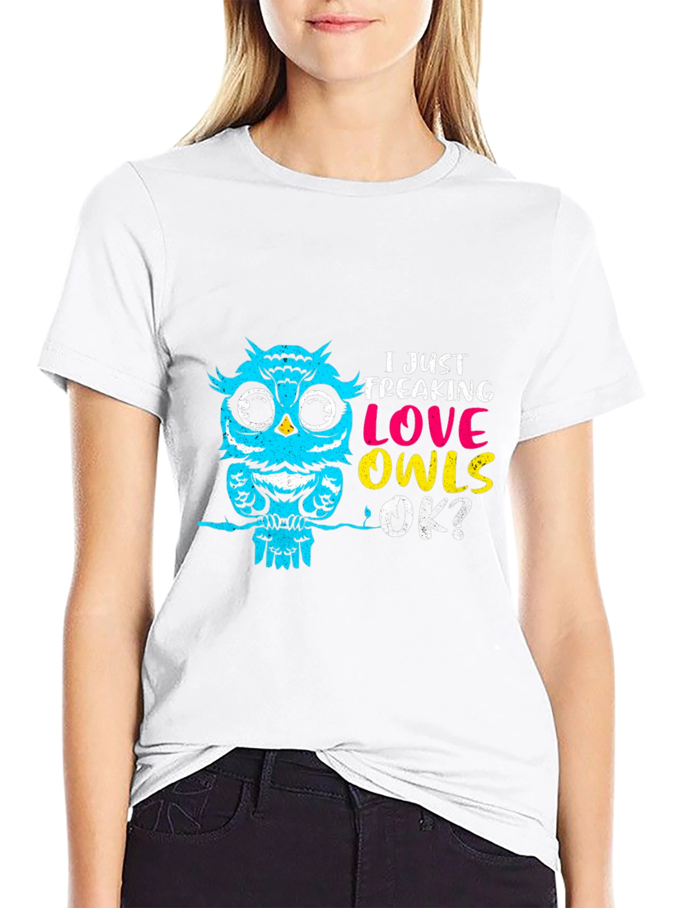 I Just Freaking Love Owls Black T-Shirt