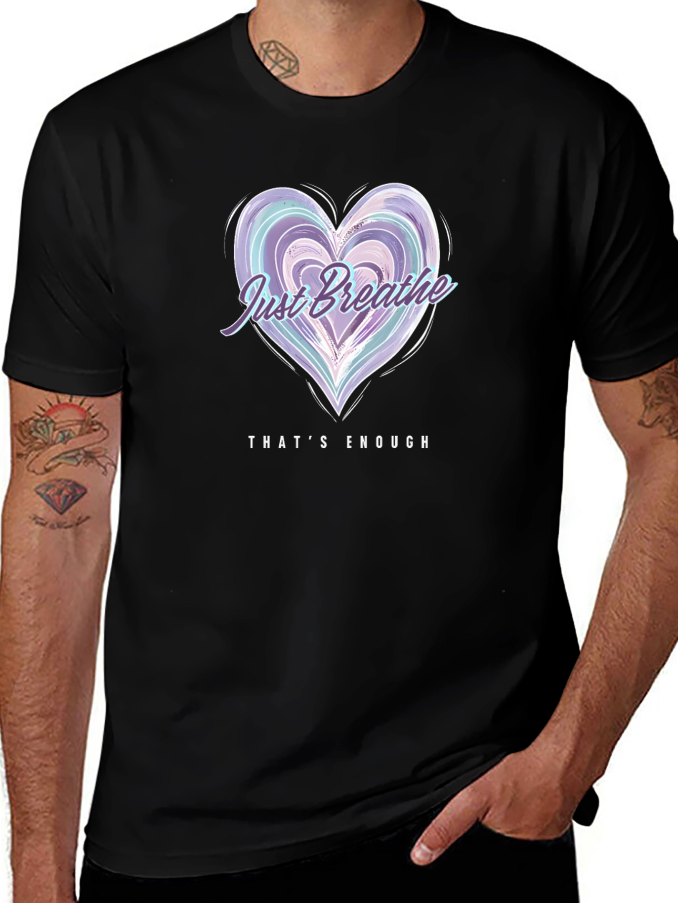 Just Breathe Heart Graphic Tee