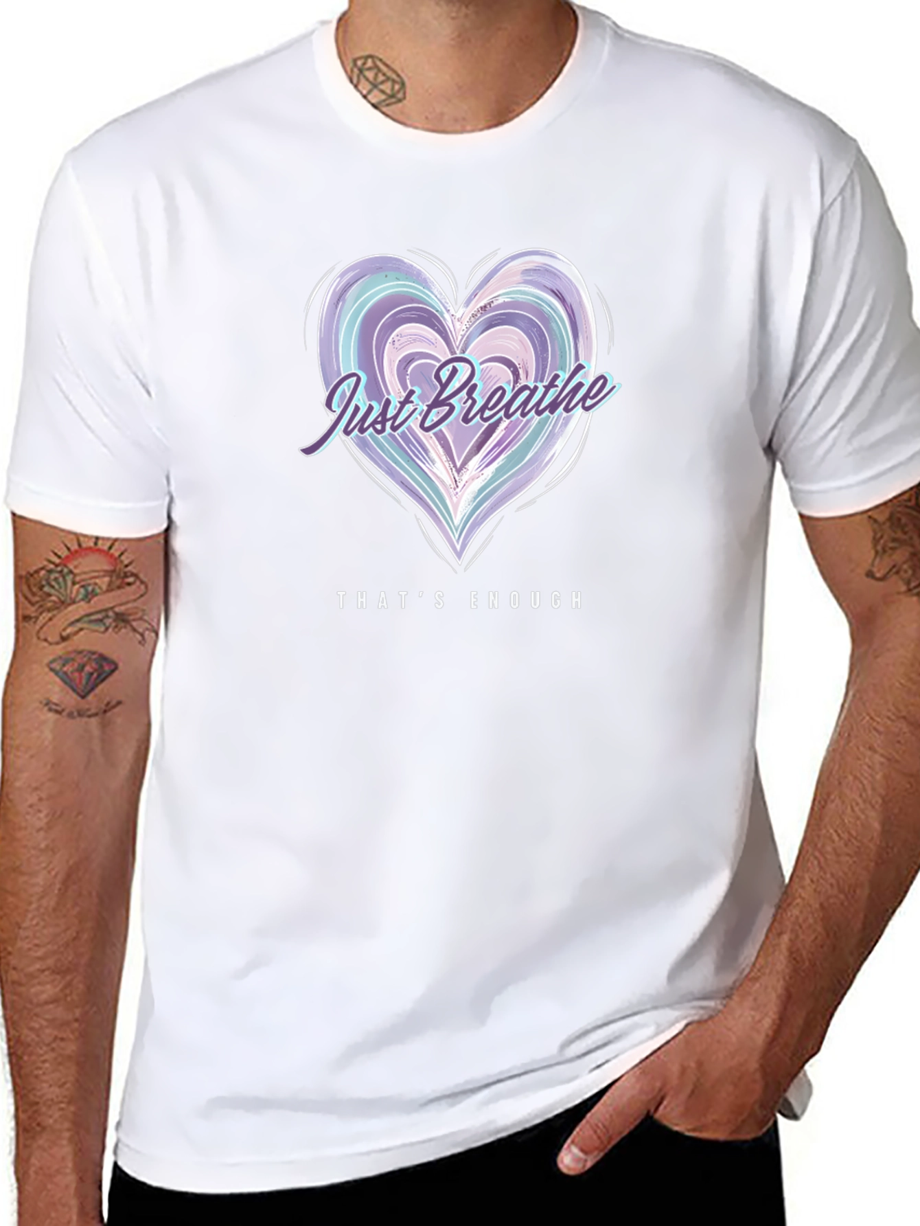Just Breathe Heart Graphic Tee