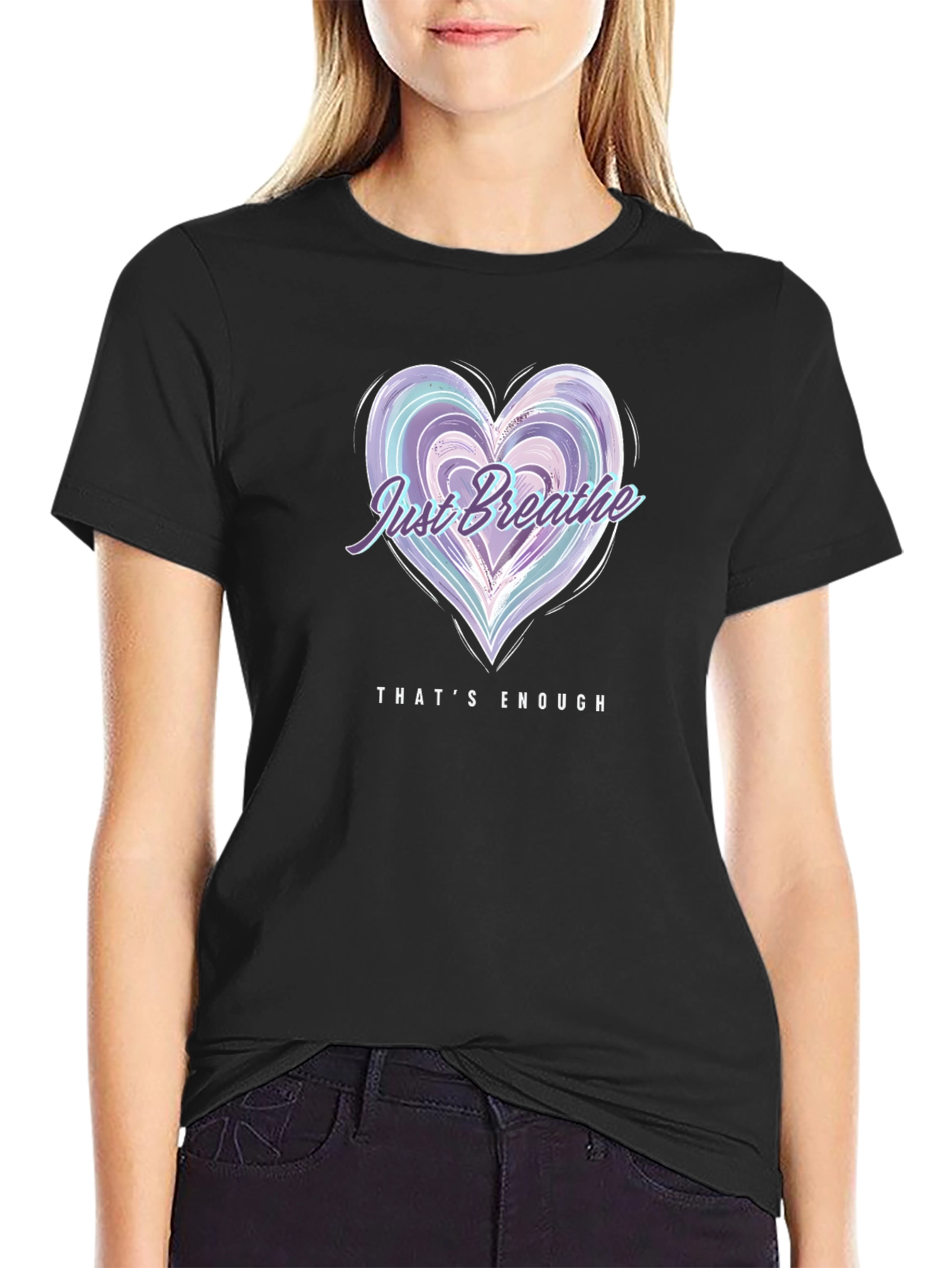 Just Breathe Heart Graphic Tee