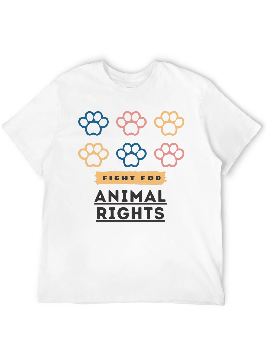 Animal Rights T-Shirt with Paw Prints
