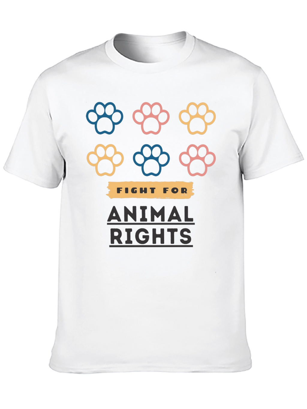 Animal Rights T-Shirt with Paw Prints