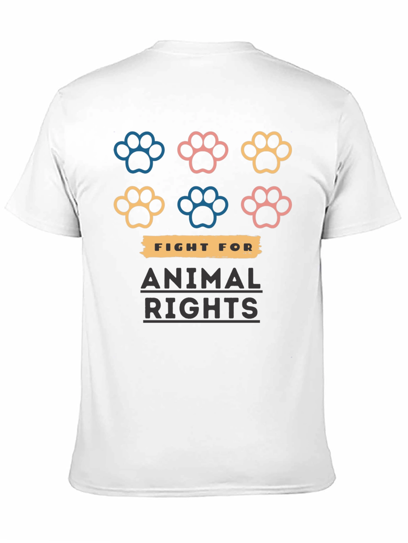 Animal Rights T-Shirt with Paw Prints