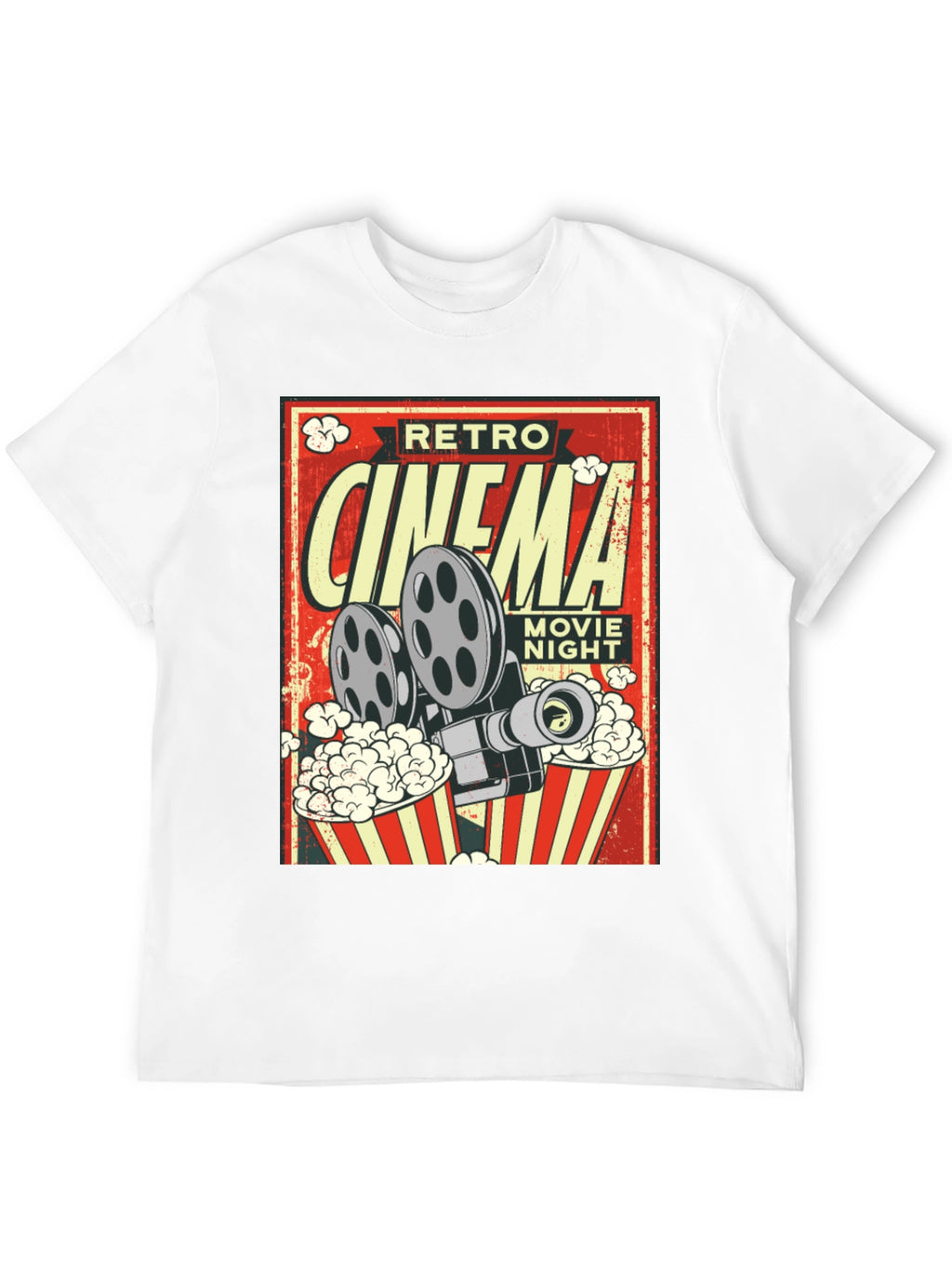 Retro Cinema Movie Night Black T-Shirt