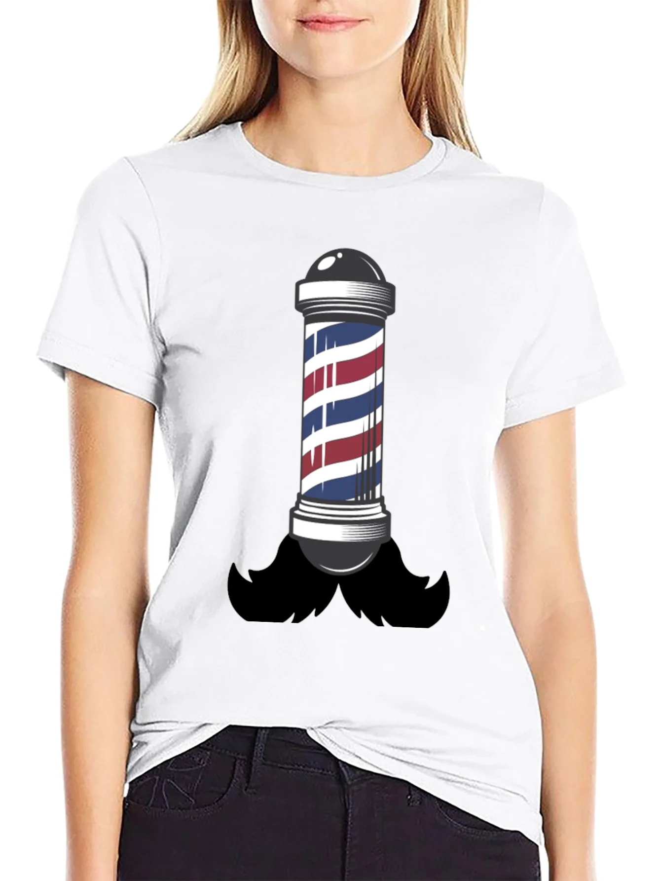Barber Pole Mustache T-Shirt