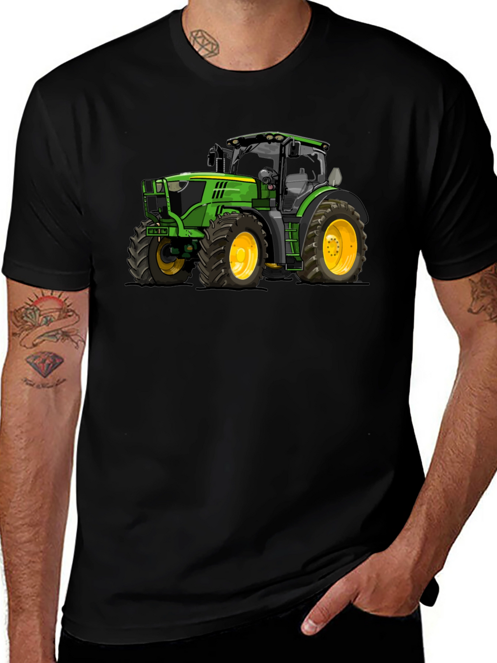 Black Tractor Graphic T-Shirt