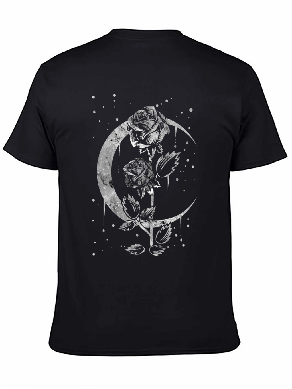 Moon Rose Graphic Tee - Gothic Style