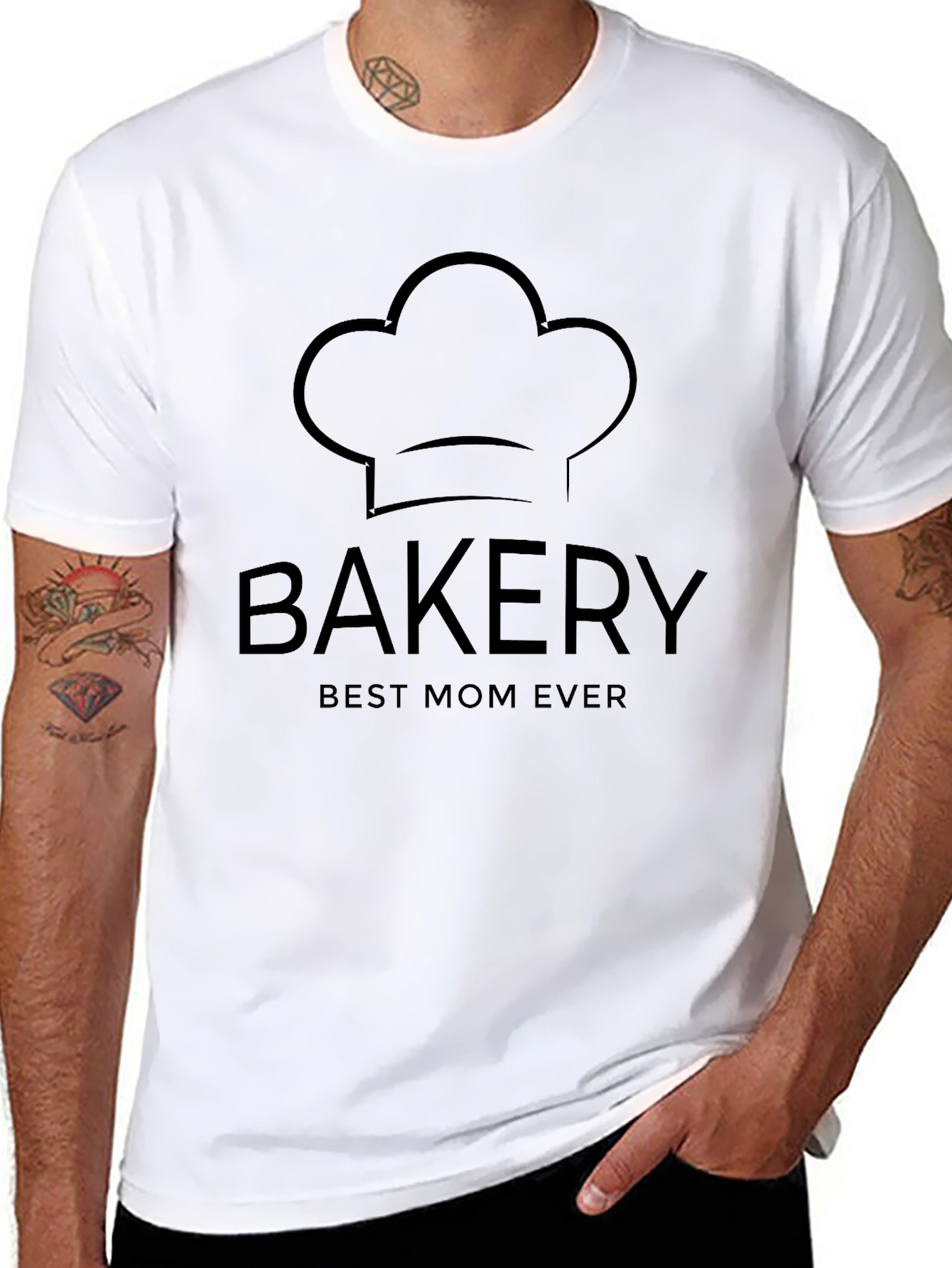 Bakery Best Mom Ever T-Shirt Chef Hat Black