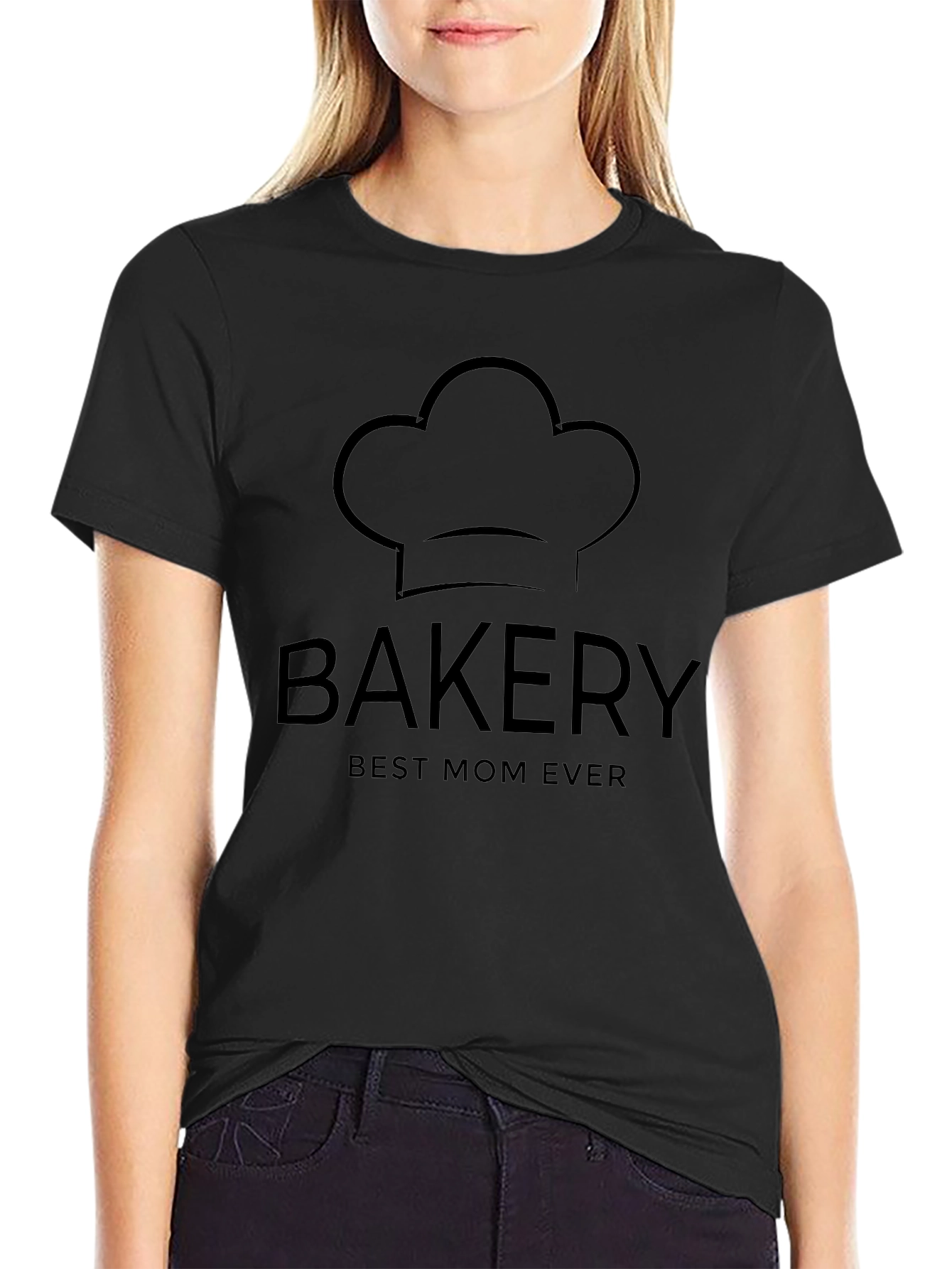 Bakery Best Mom Ever T-Shirt Chef Hat Black