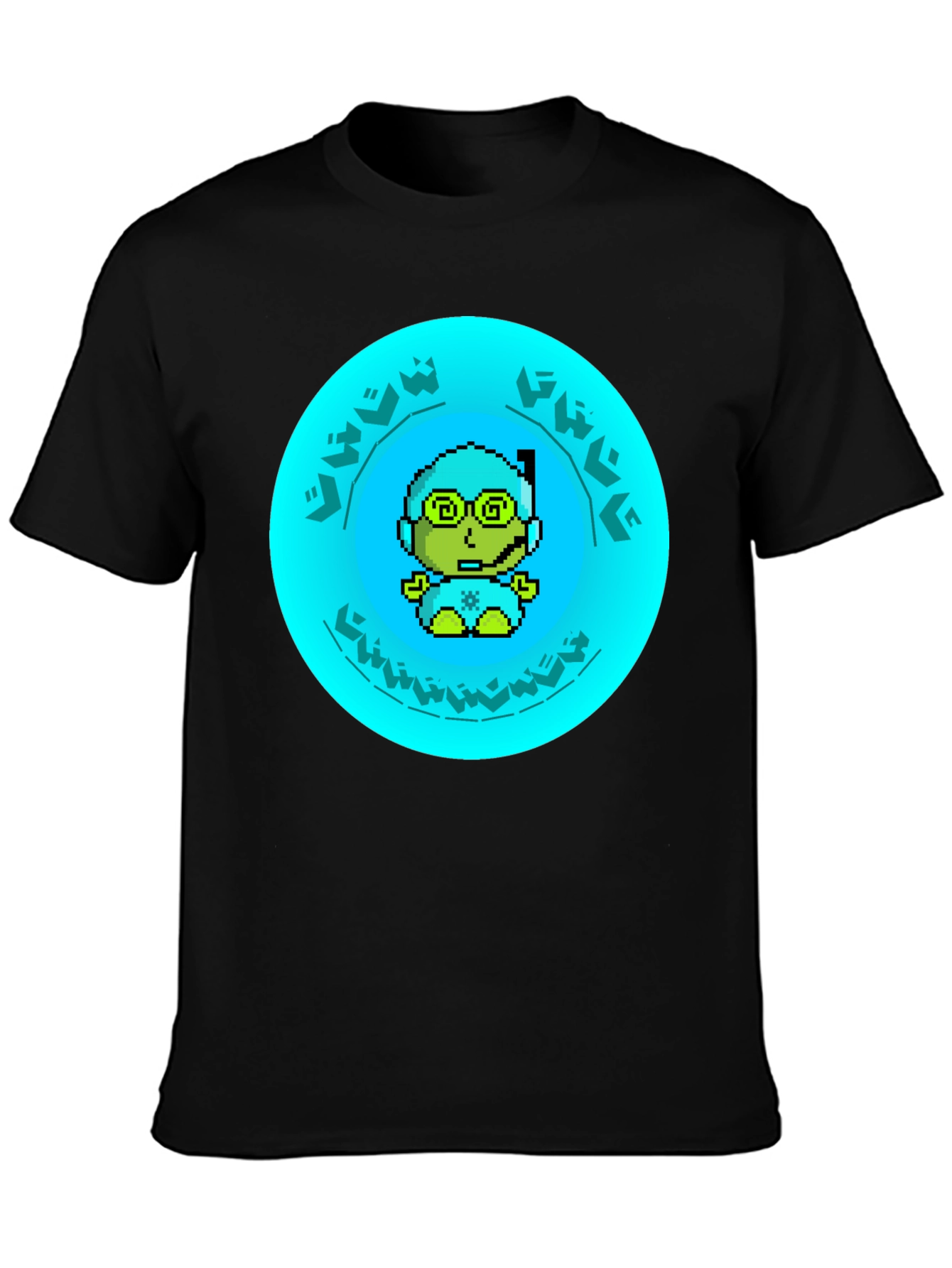 Pixel Diver Graphic Tee - Black Cotton T-Shirt