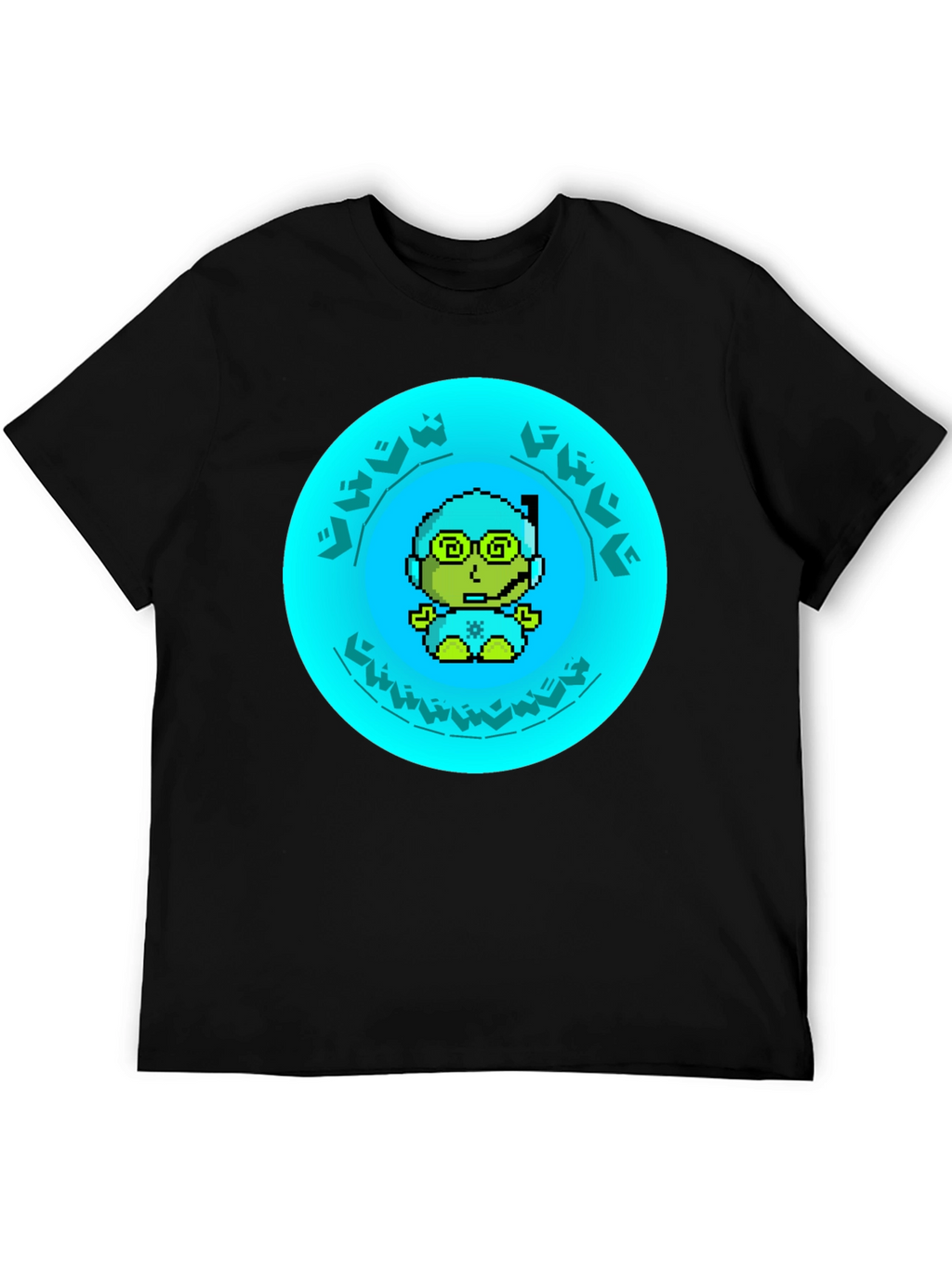 Pixel Diver Graphic Tee - Black Cotton T-Shirt