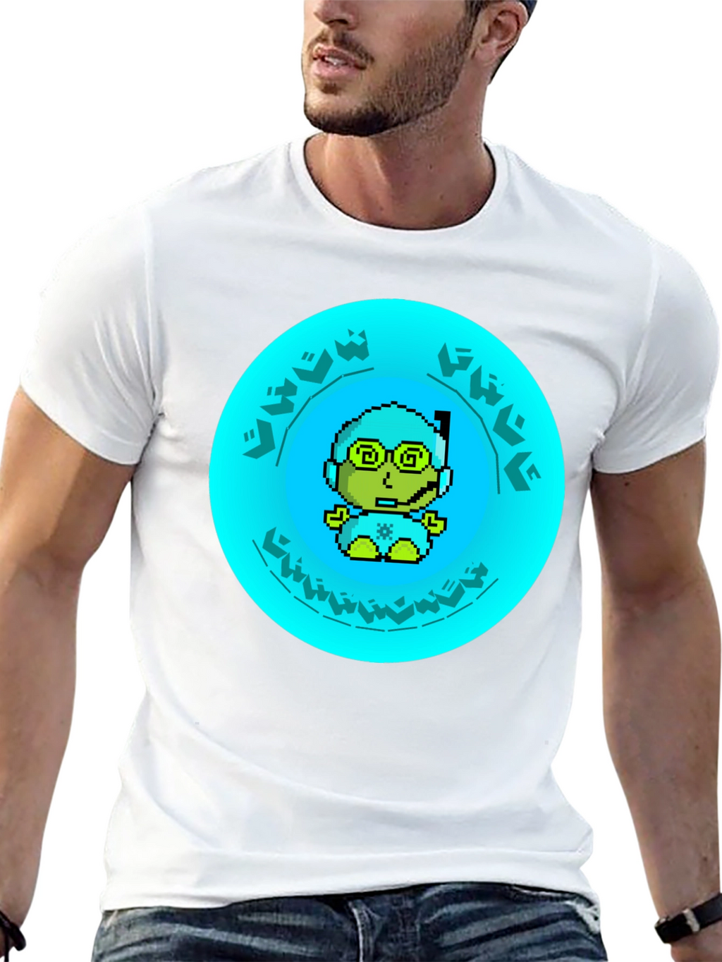 Pixel Diver Graphic Tee - Black Cotton T-Shirt