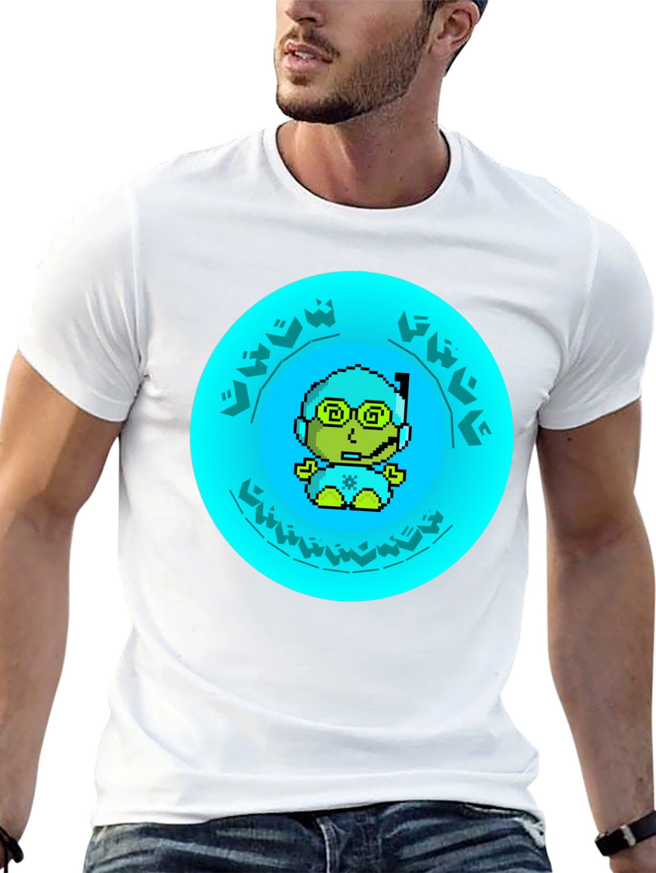 Pixel Diver Graphic Tee - Black Cotton T-Shirt
