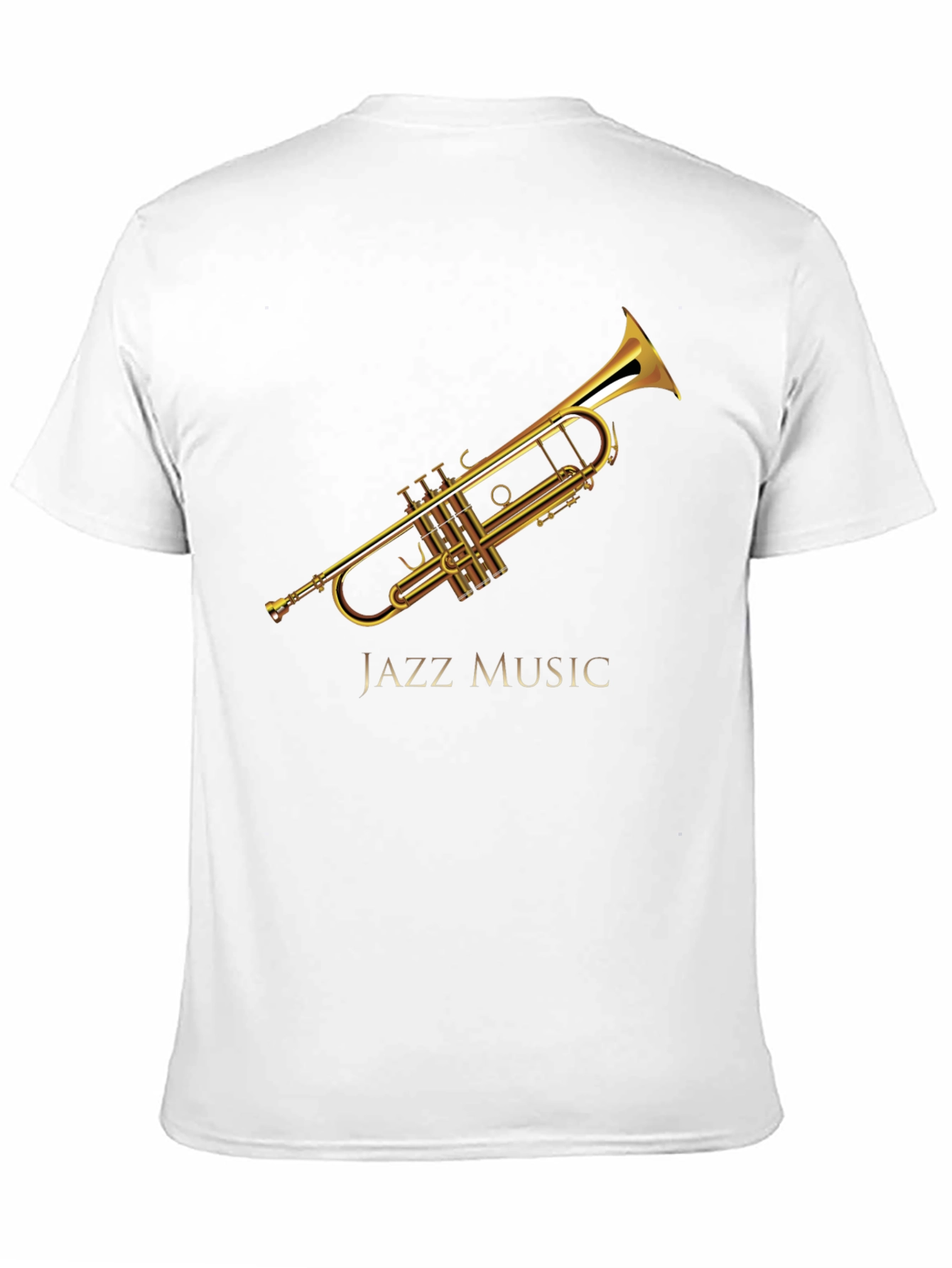 Jazz Music Trumpet Graphic Black T-Shirt