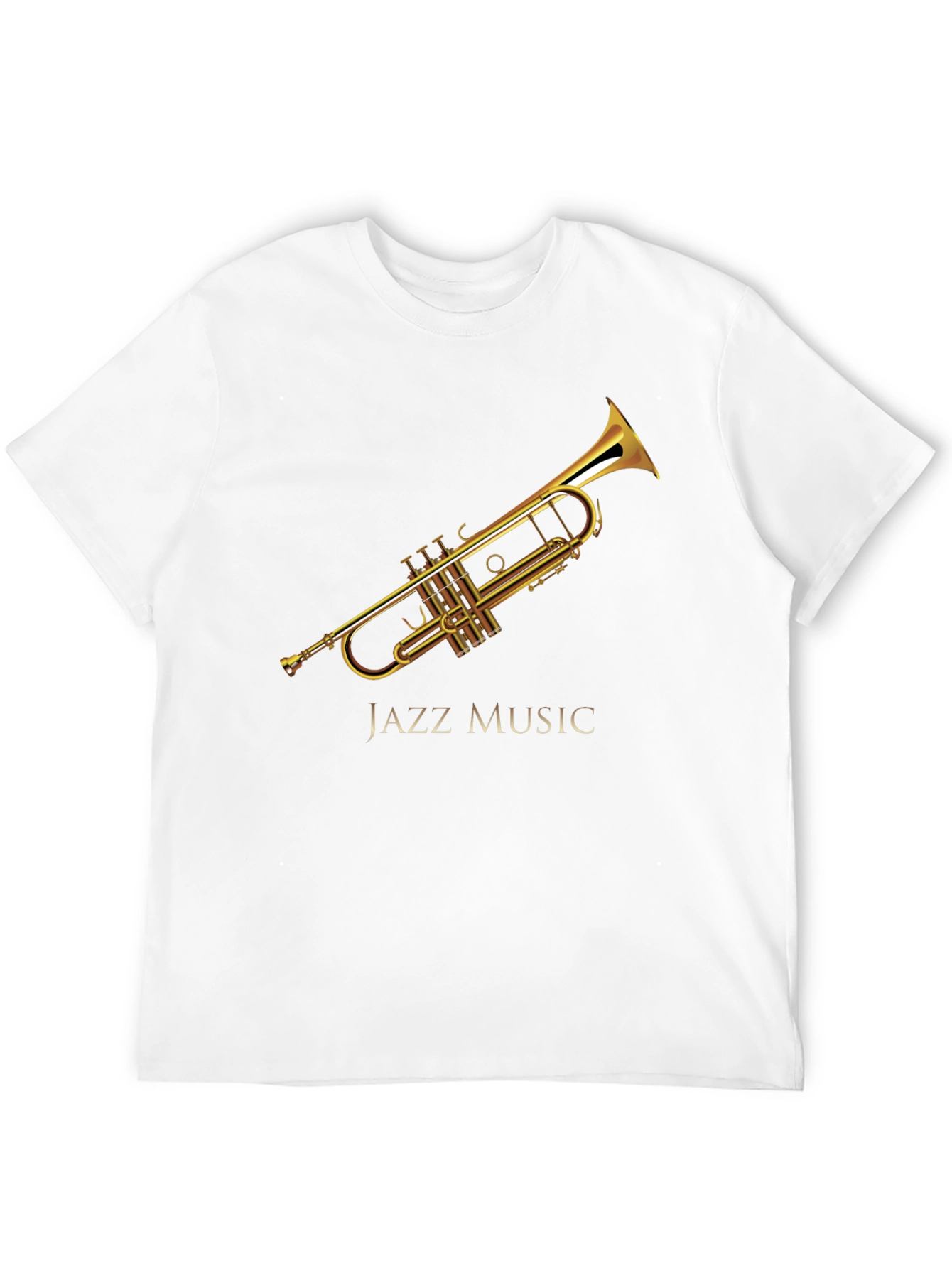 Jazz Music Trumpet Graphic Black T-Shirt